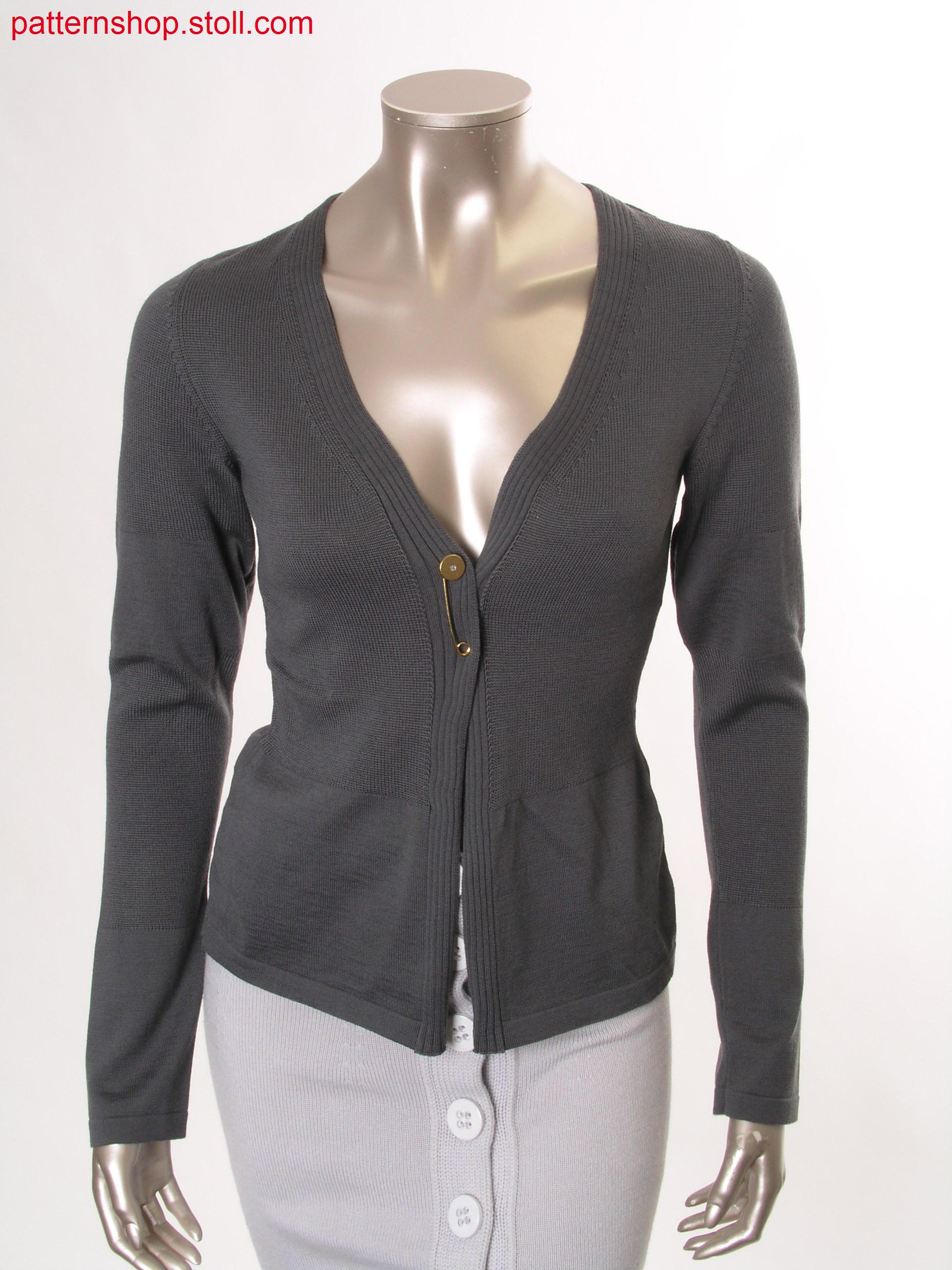 Fitted Fully Fashion jersey cardigan / Taillierte Fully Fashion Rechts-Links Strickjacke