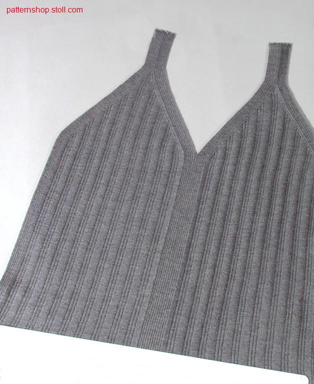 FF-front in RR with drop stitch pattern / FF-Vorderteil in RRmit Nadelzugmuster