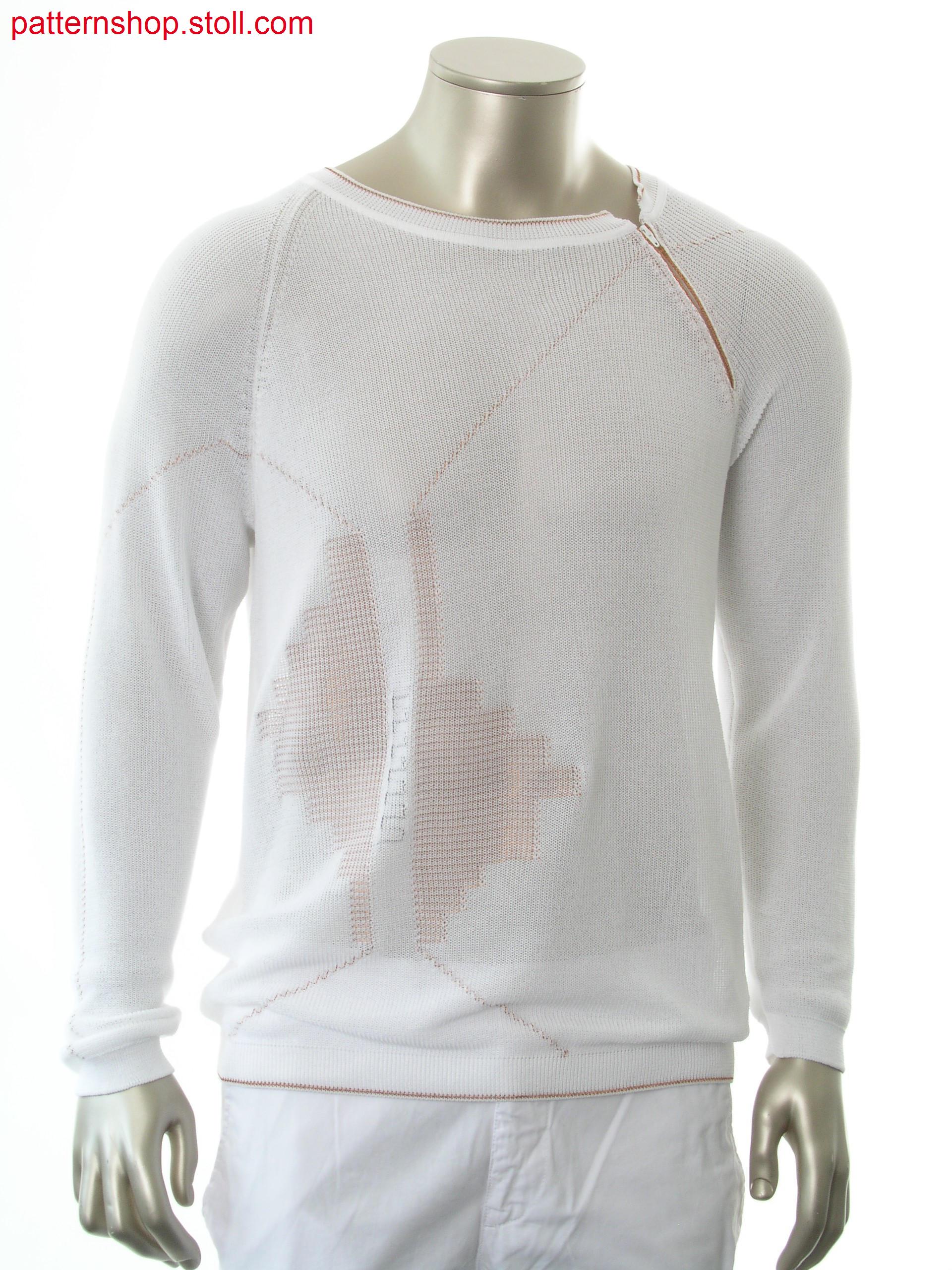 Fully fashion raglan pullover in 1x1 half-cardigan / Fully Fashion Raglanpullover in 1x1 Perlfang