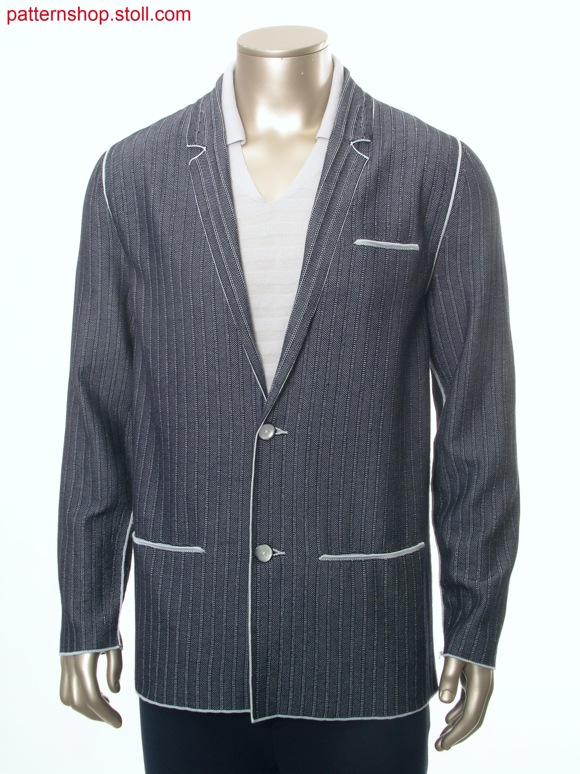 Fully Fashion blazer in 2-colour woven-like structure/ Fully Fashion Weboptik-Blazer in 2-farbiger Umh