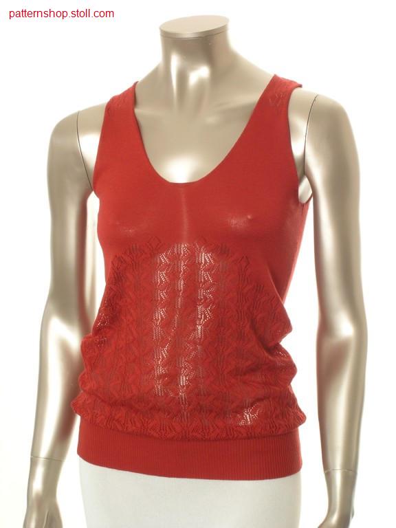 Fitted FF-jersey top with pointelle structure / Tailliertes FF-Rechts-Links Top mit Petinetstruktur