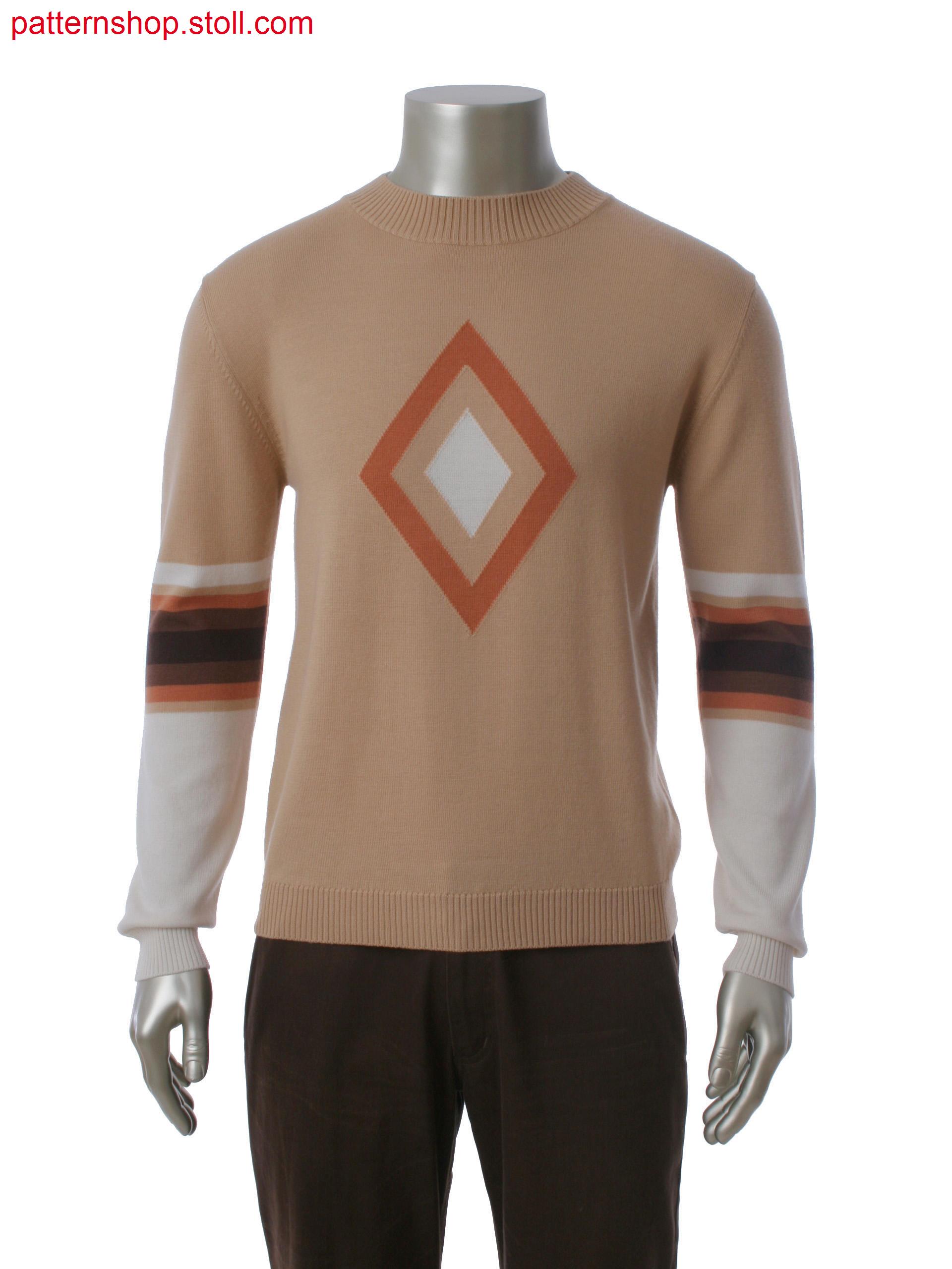 Fully Fashion pullover with 3 color intarsia
