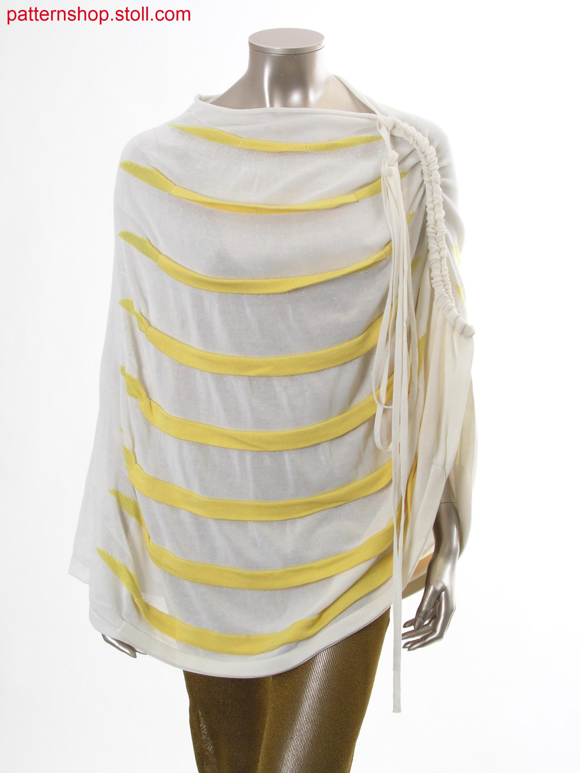 Jersey Poncho in gore and fair isle technique / Rechts-LinksPoncho in Spickel- und Fair-Isle Technik