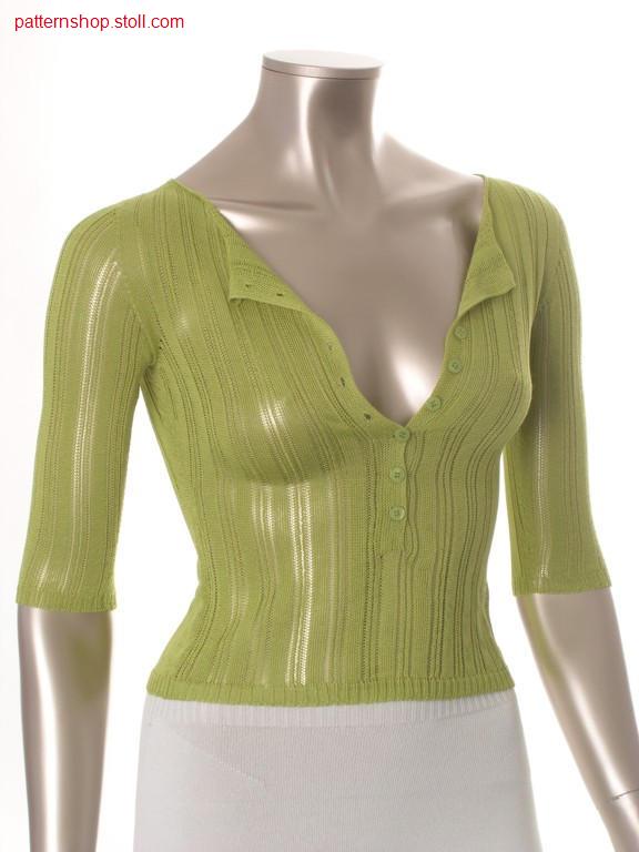 Fitted short pullover in jersey structure / Taillierter Kurzpullover in Rechts-Links Stuktur