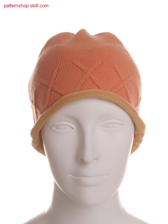 Fully Fashion jersey cap with aran and striped border / Fully Fashion Rechts-Links M