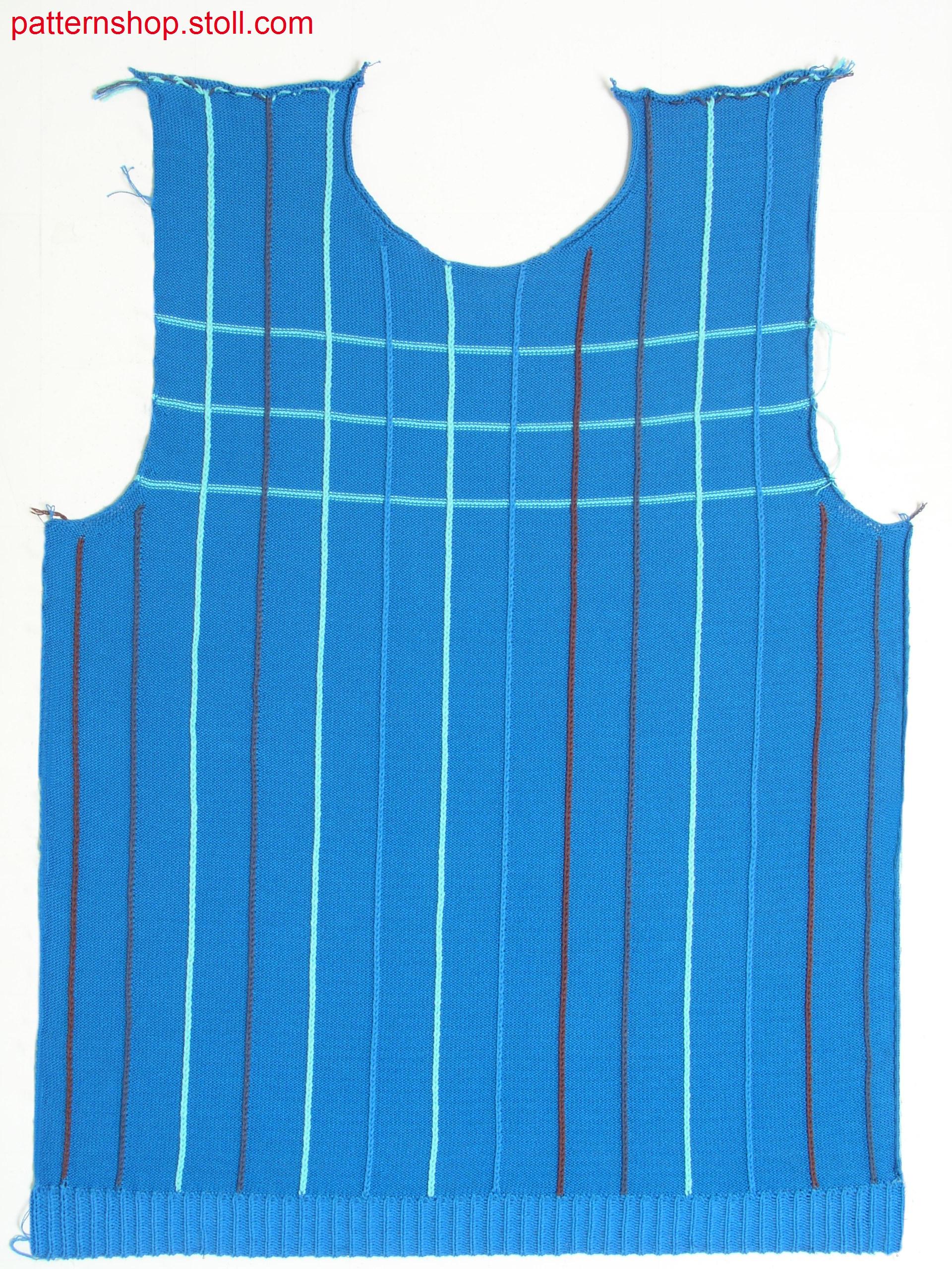 Fully Fashion front with 14 one needle intarsia stripes / Fully Fashion Vorderteil mit 14 einn