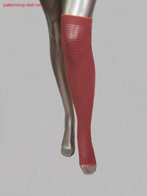 3-colours leg gauntlets with pointelle structure / 3-farbigeBeinstulpen mit Petinetstruktur