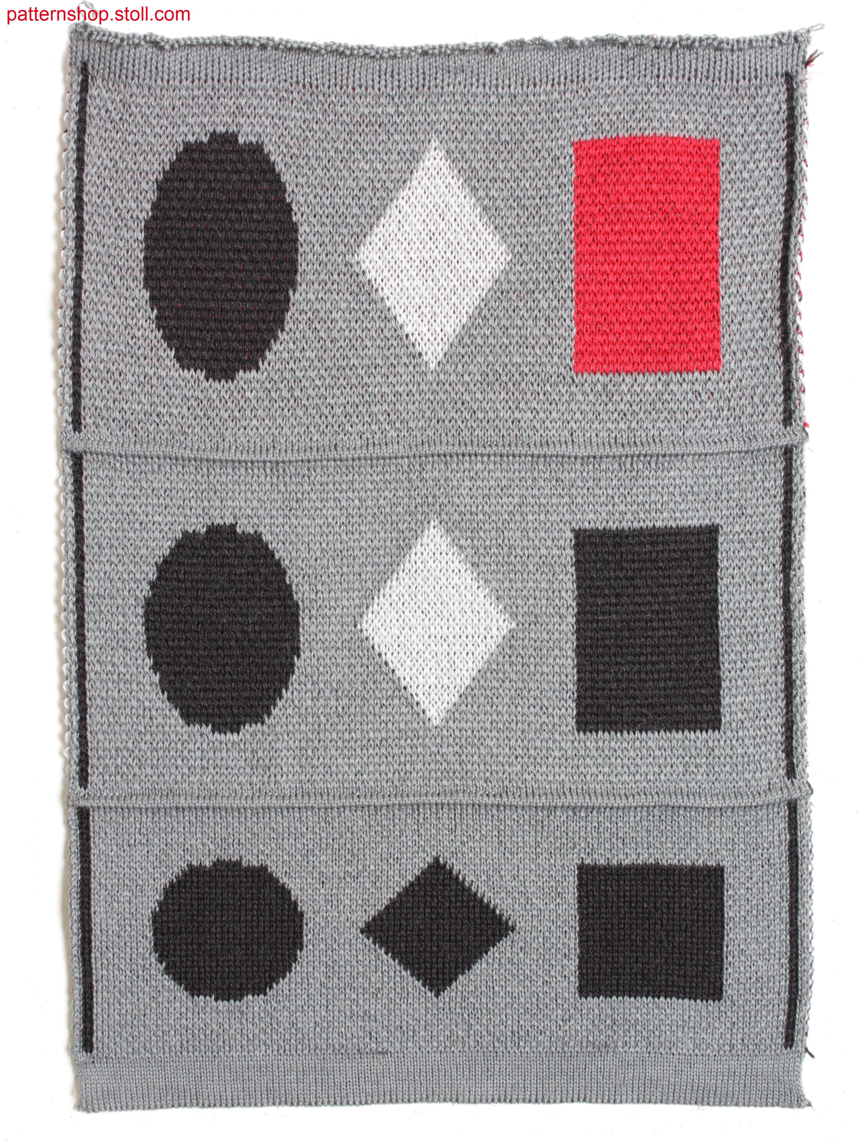 Multi-coloured jacquard fabric with twill back / Mehrfarbiges Jacquardgestrick mit K