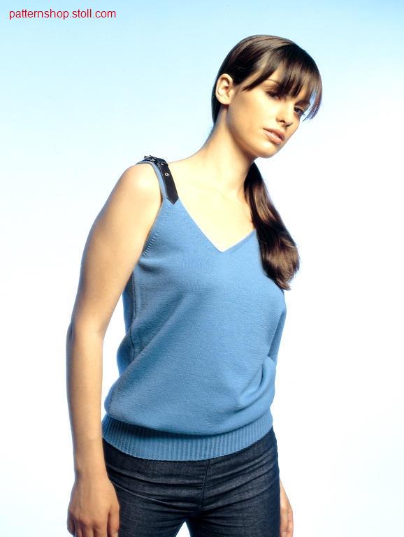 FF-jersey top with asymmetric V-neck / FF-Rechts-Links Top mit asymmetrischen V-Ausschnitt