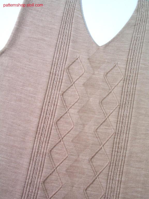 Fully fashion front with 2x3 cables and 2 needles aran / Fully Fashion Vorderteil mit 2x3 Z