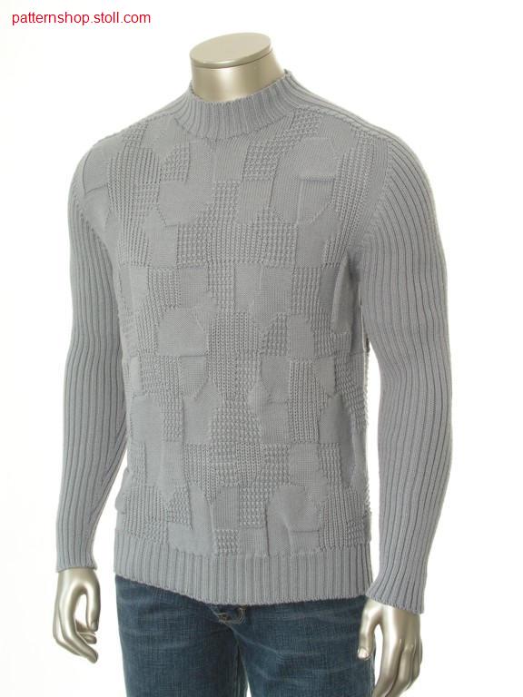 Pullover with saddle shoulder in jersey structure / Pullovermit Sattelschulter in Rechts-Links Struktur