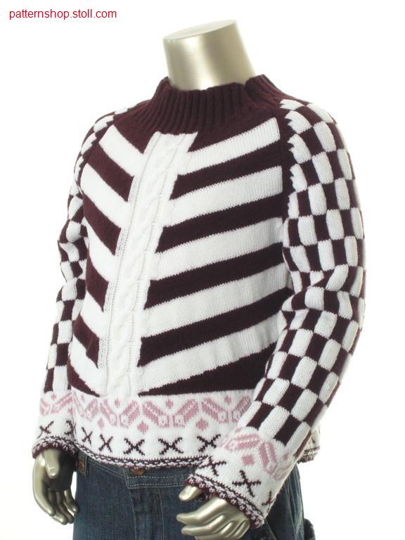 Ringed FF-Intarsia children's raglan pullover / Geringelter FF-Intarsia Kinderraglanpullover