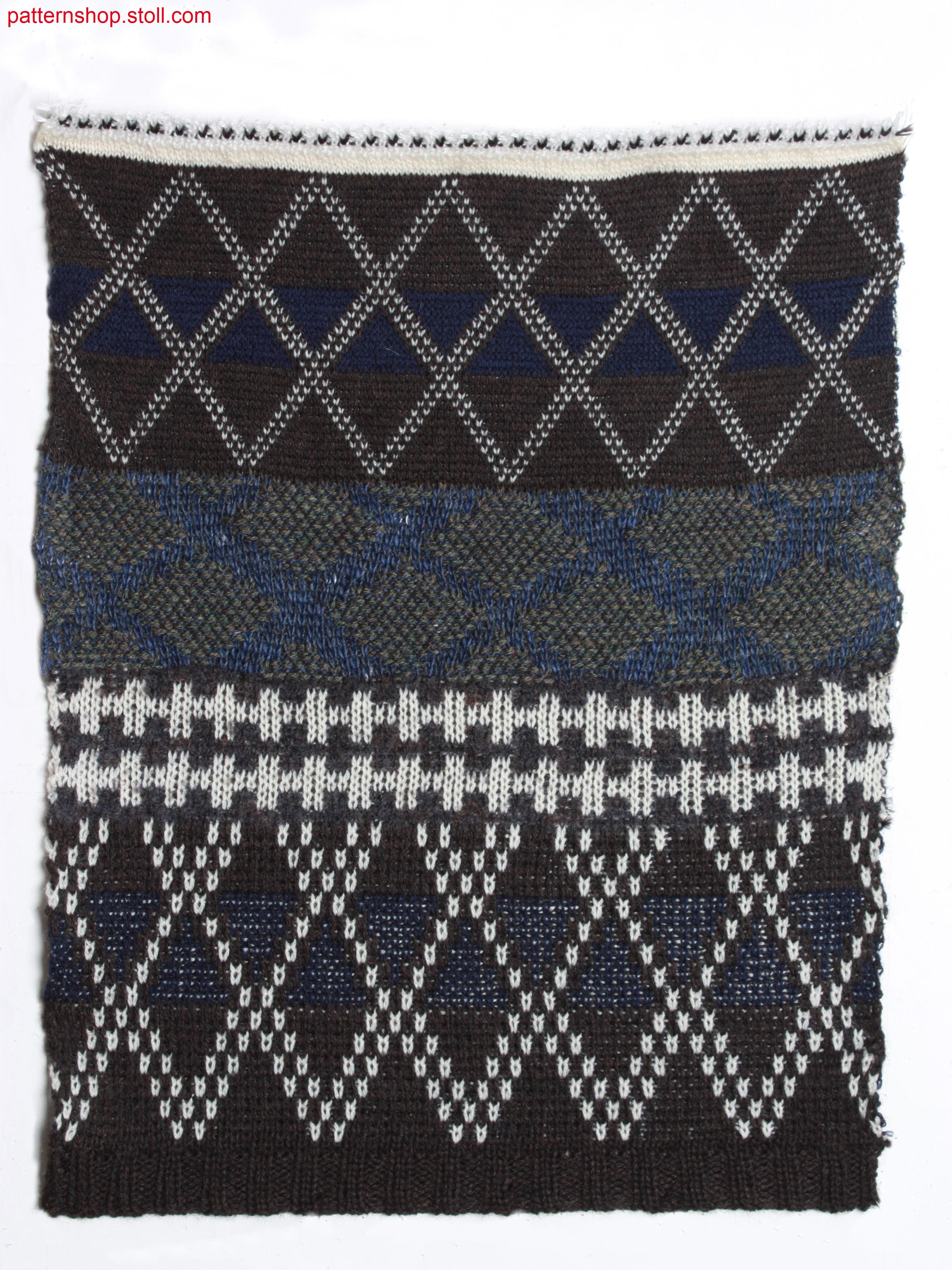 Swatch with striped in various types of jacquard constructions / Musterausschnitt mit Ringel in verschiedenen Jacquards