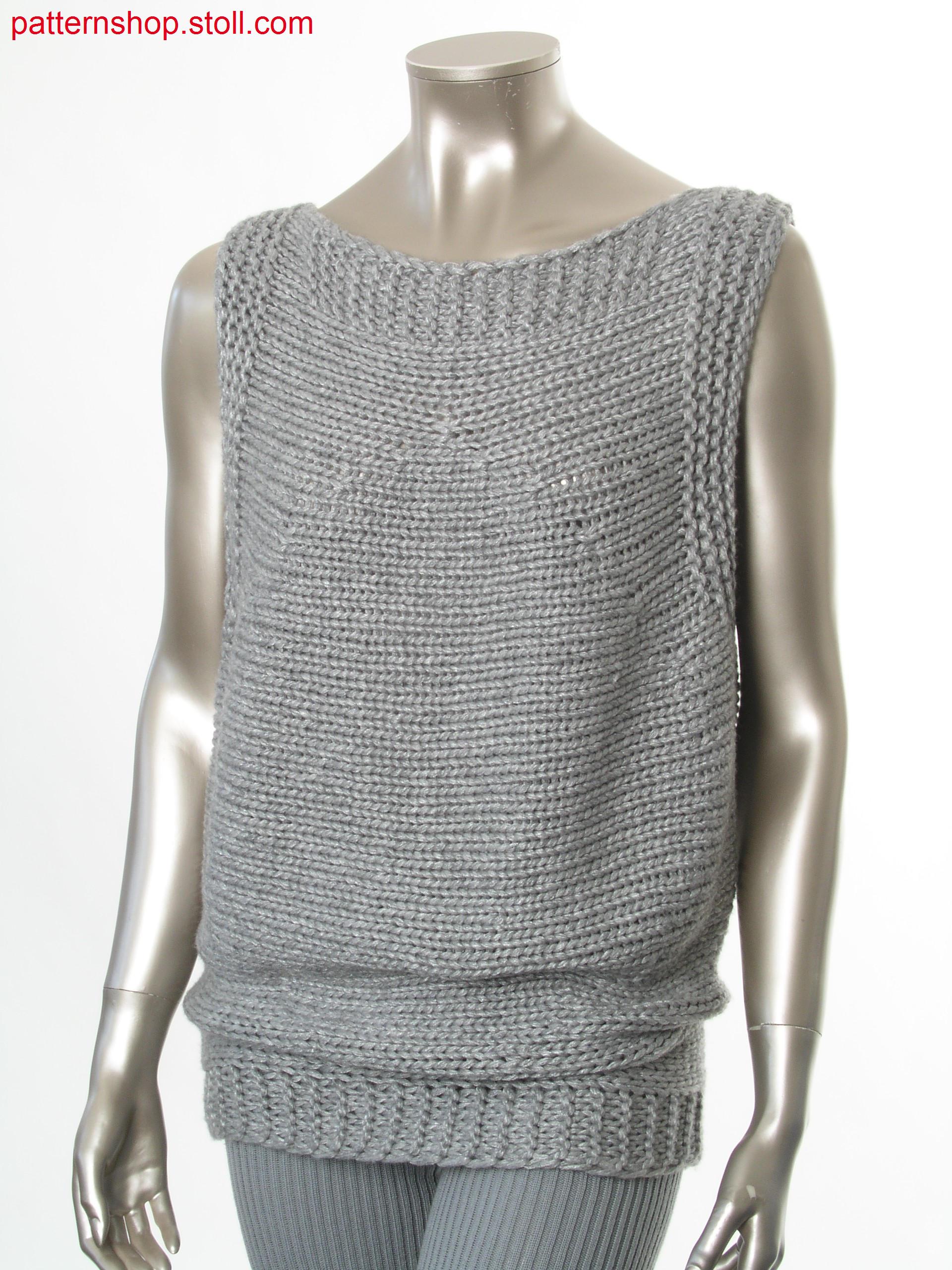 Sleeveless pullover in gored transverse jersey /