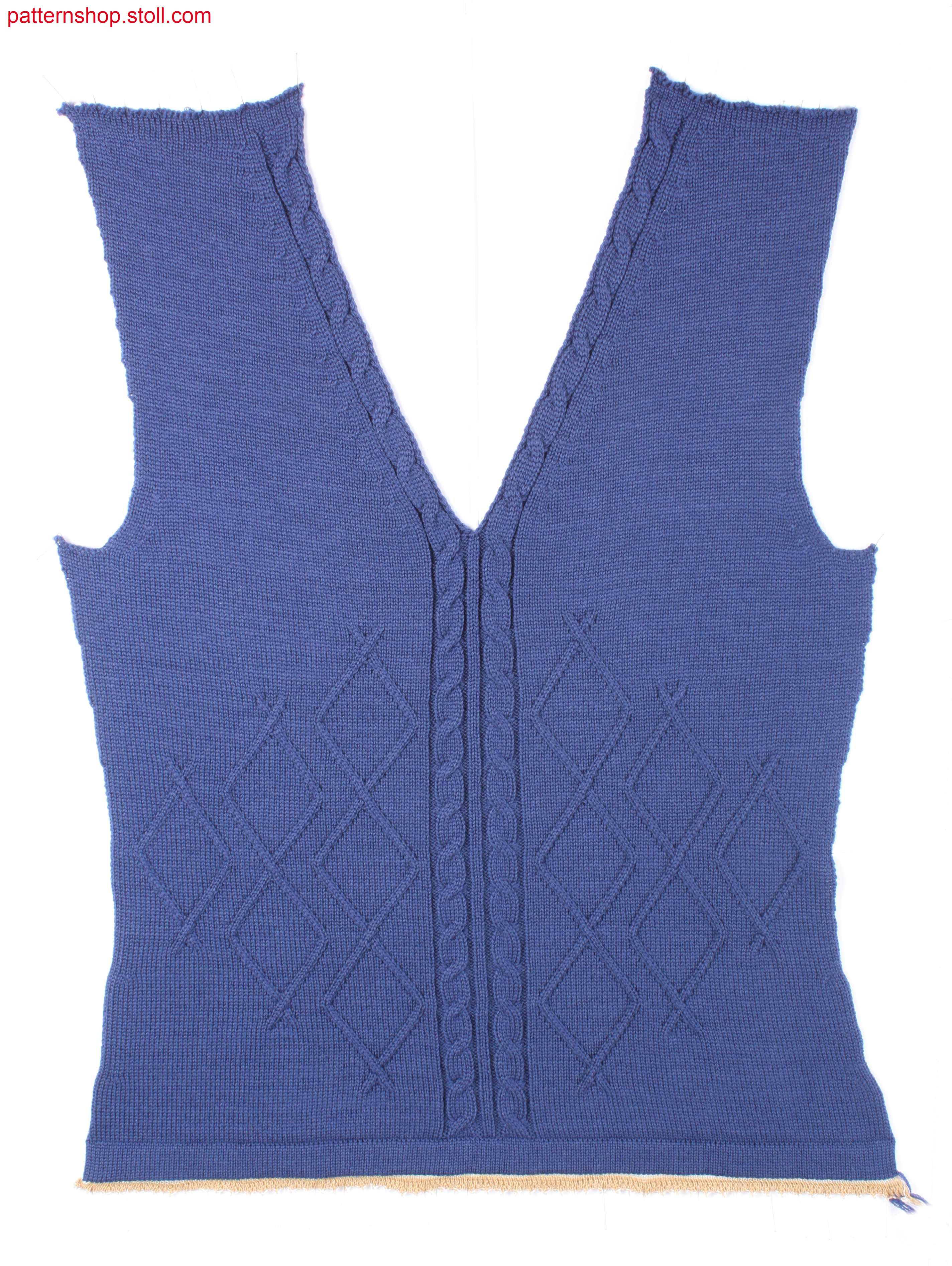 Fully Fashion front in 1x1 technique with 2x3 cables / Fully Fashion Vorderteil in 1x1 Technik mit 2x3 Z