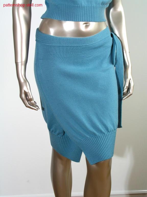 Fully fashion jersey wrap skirt with pleat at the side / Fully Fashion Rechts-Links Wickelrock mit seitlicher Falte