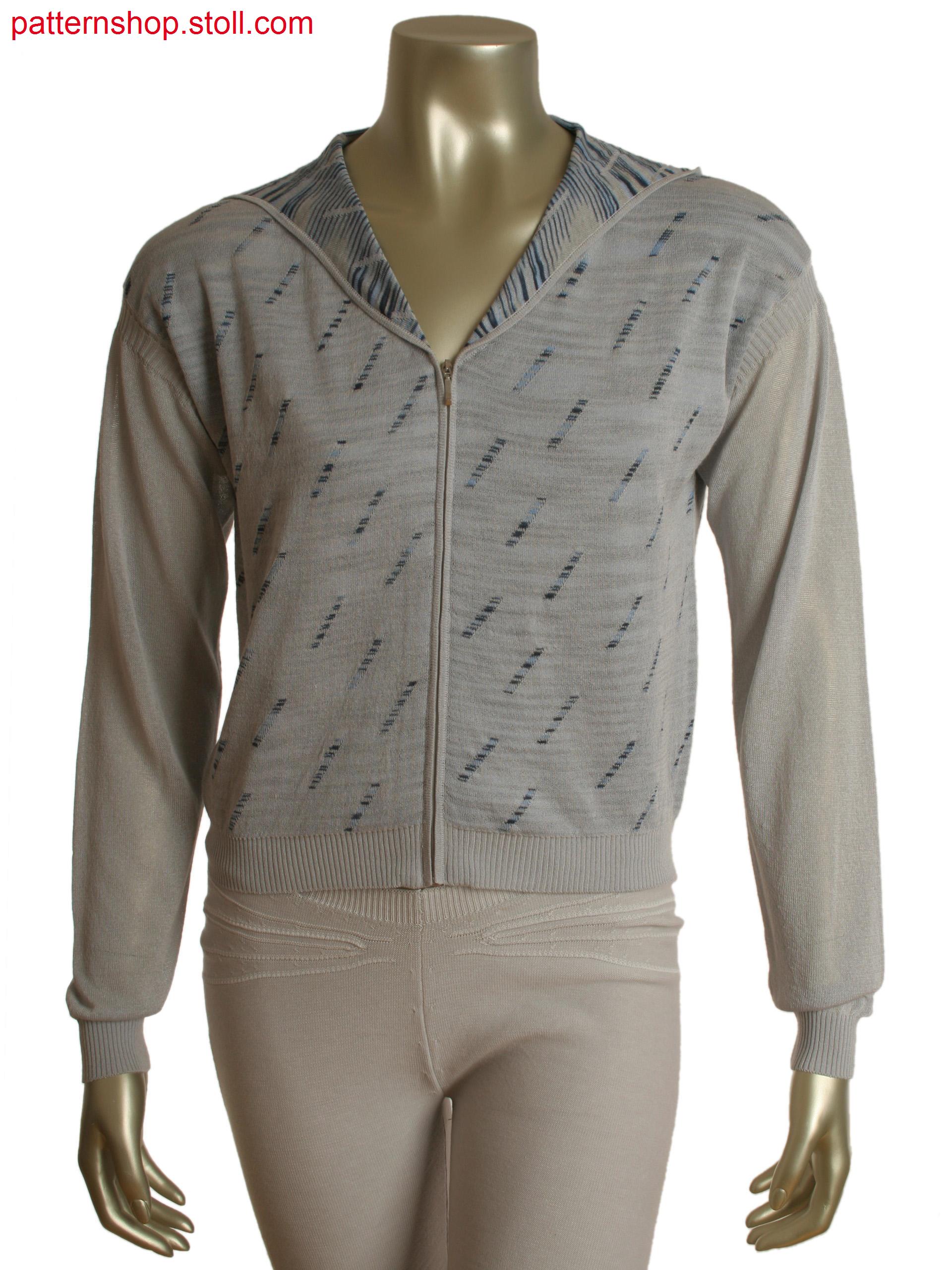 Fully Fashion hood jacket in tubular jacquard