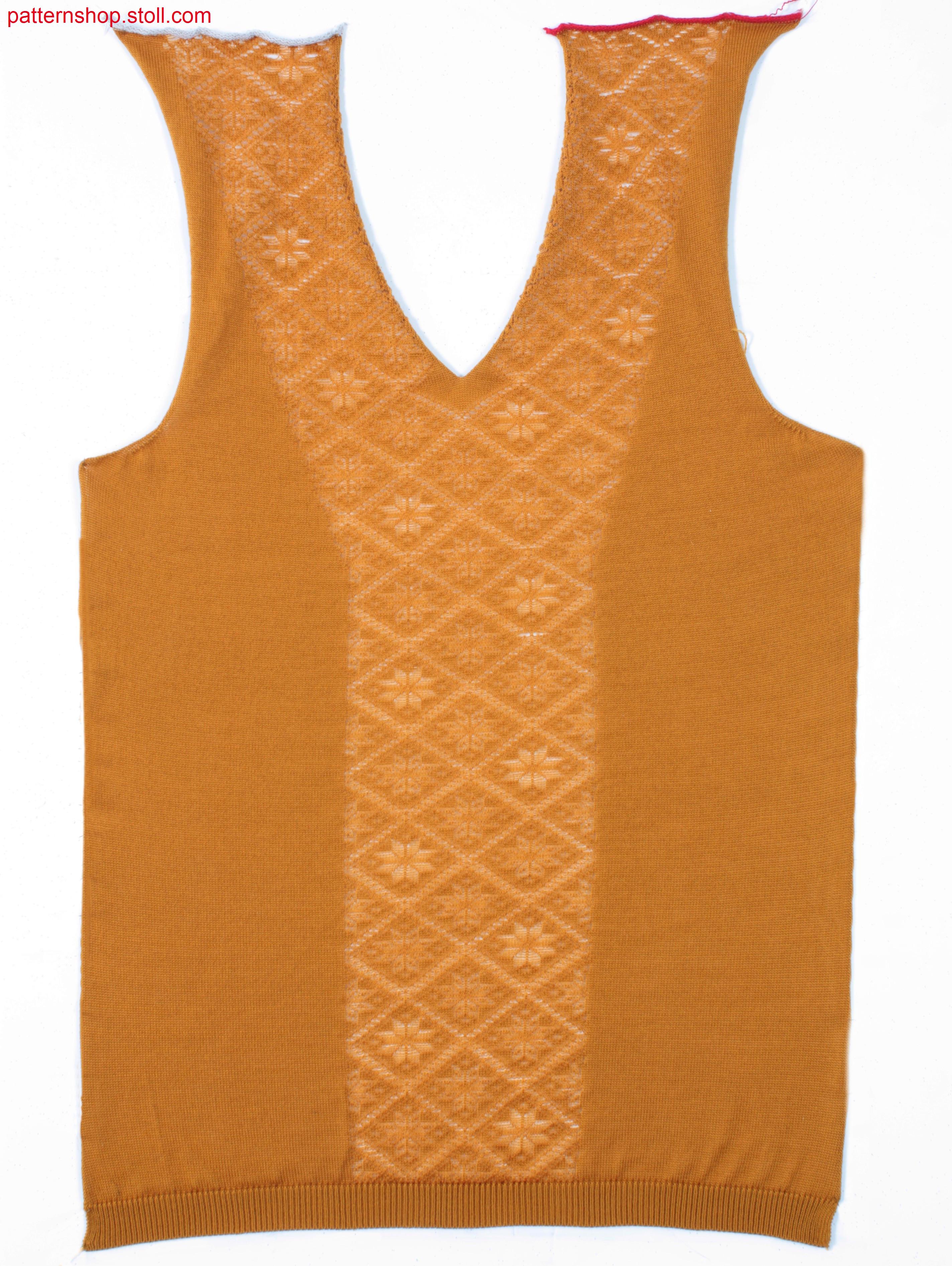 Fully Fashion front with filigree motif and V-neck / FullyFashion Vorderteil mit Filigranmuster und V-Ausschnitt