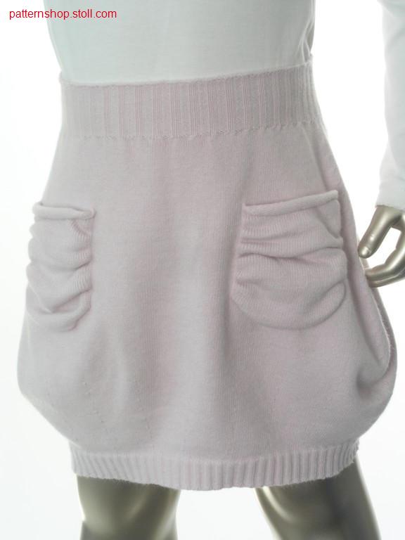 Jersey children's flared skirt with gathered pockets / Rechts-Links Kinderglockenrock mit gerafften Taschen
