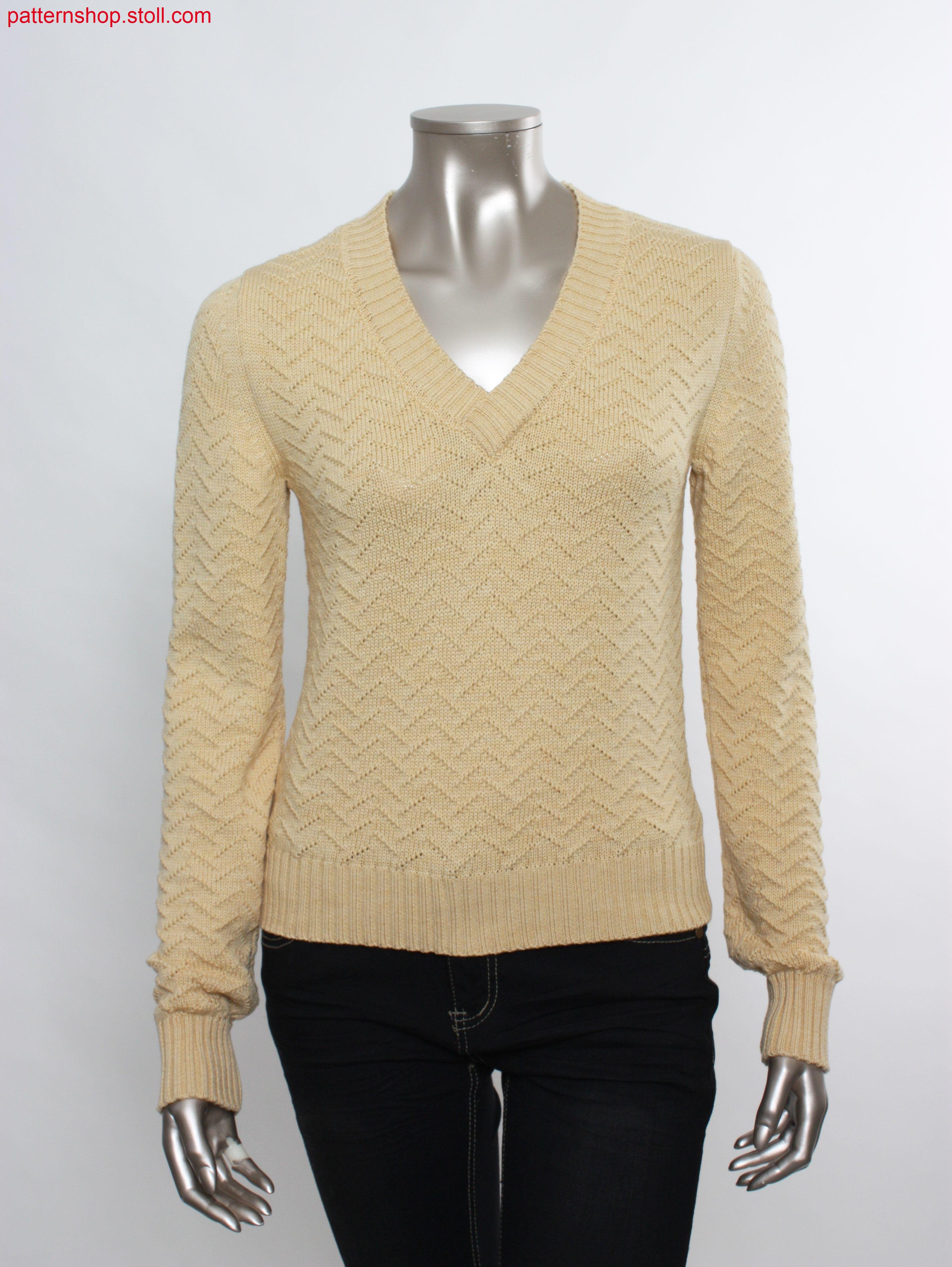 Fully Fashion pullover with Transfer structure / Fully Fashion Pullover mit Umh