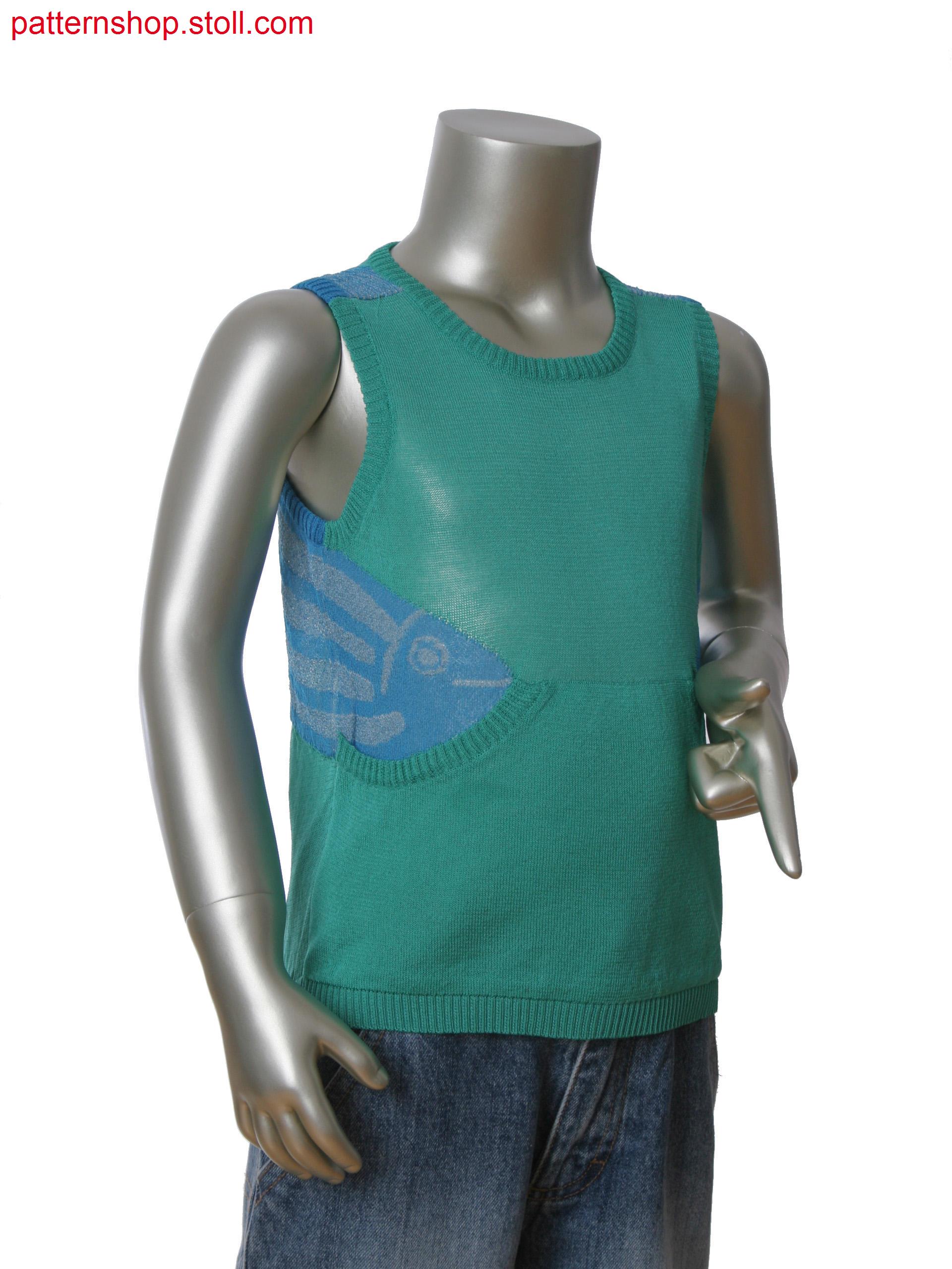 Fully Fashion 3-color tank top with pocket and intarsia jacquard