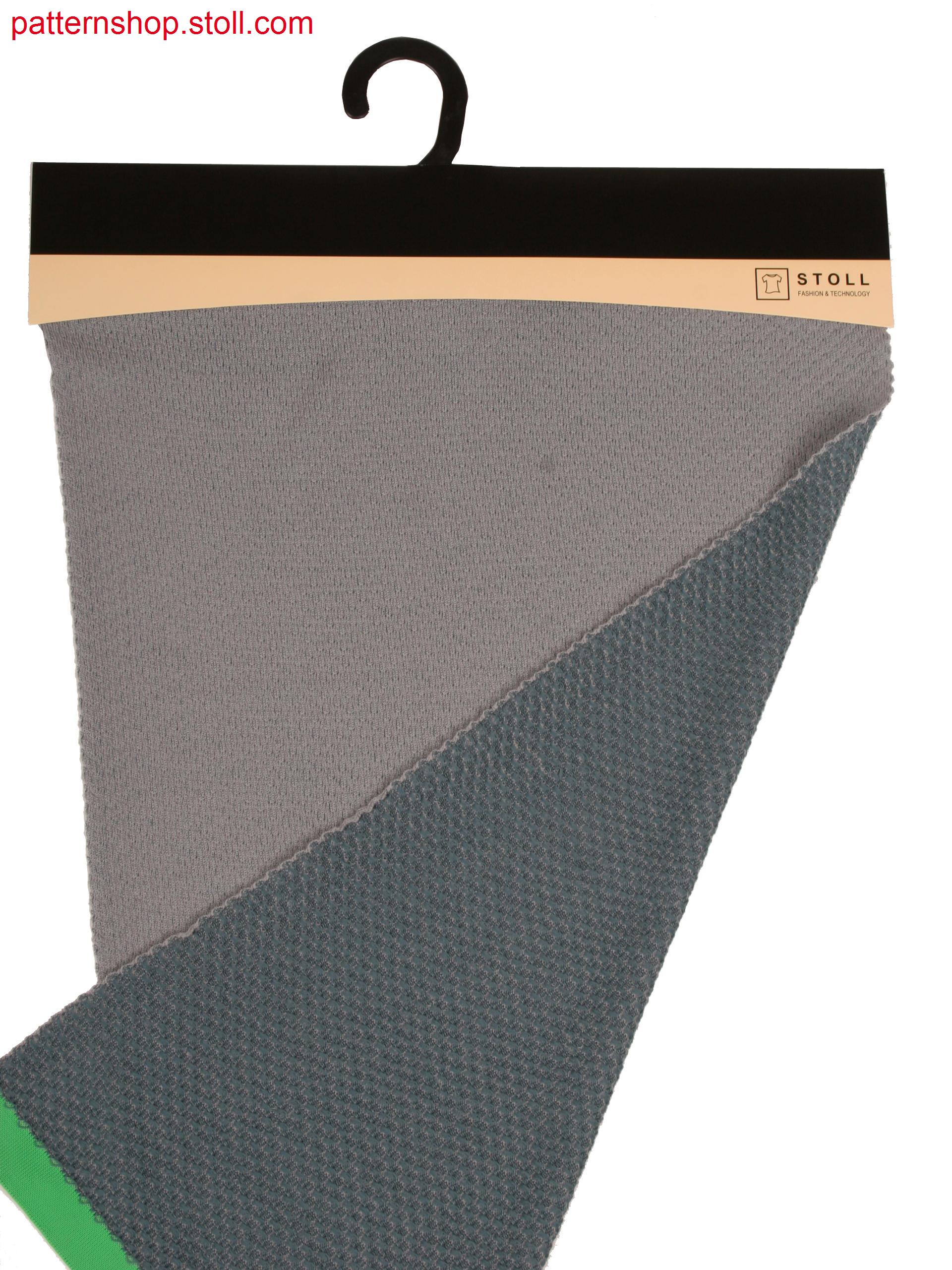 Swatch with double structure in wool and polyester, and contrast piping