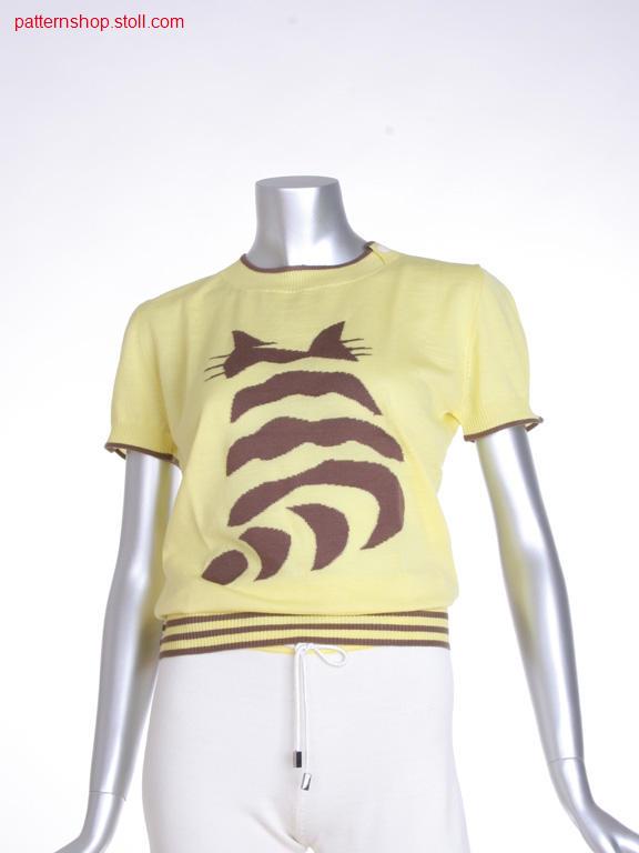 Fitted FF-intarsia short-sleeved pullover / Taillierter FF-Intarsia Kurzarmpullover