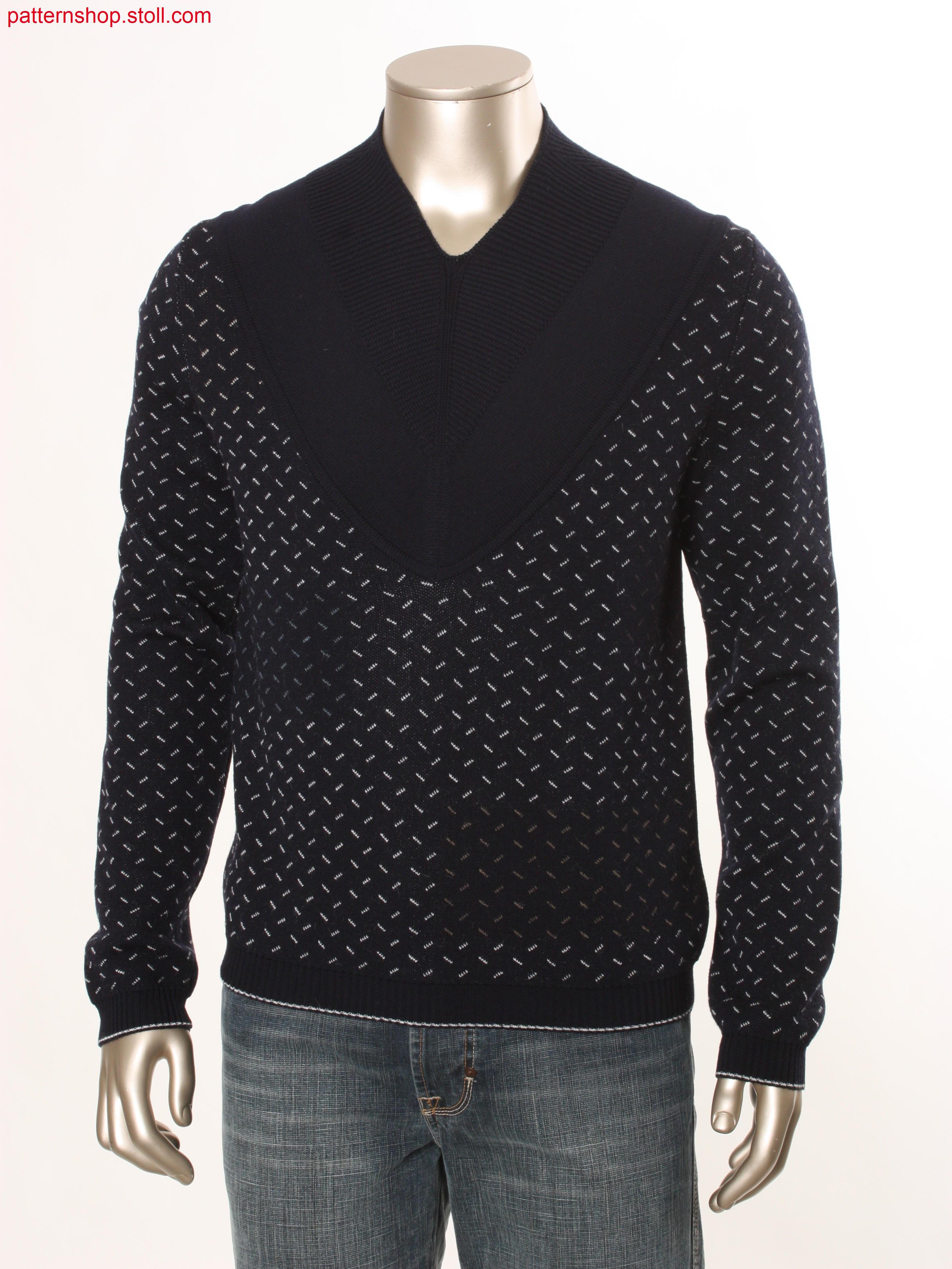 Fully Fashion-intarsia-jacquard pullover with colour change / Fully Fashion-Intarsia-Jacquard Pullover mit Farbwechsel