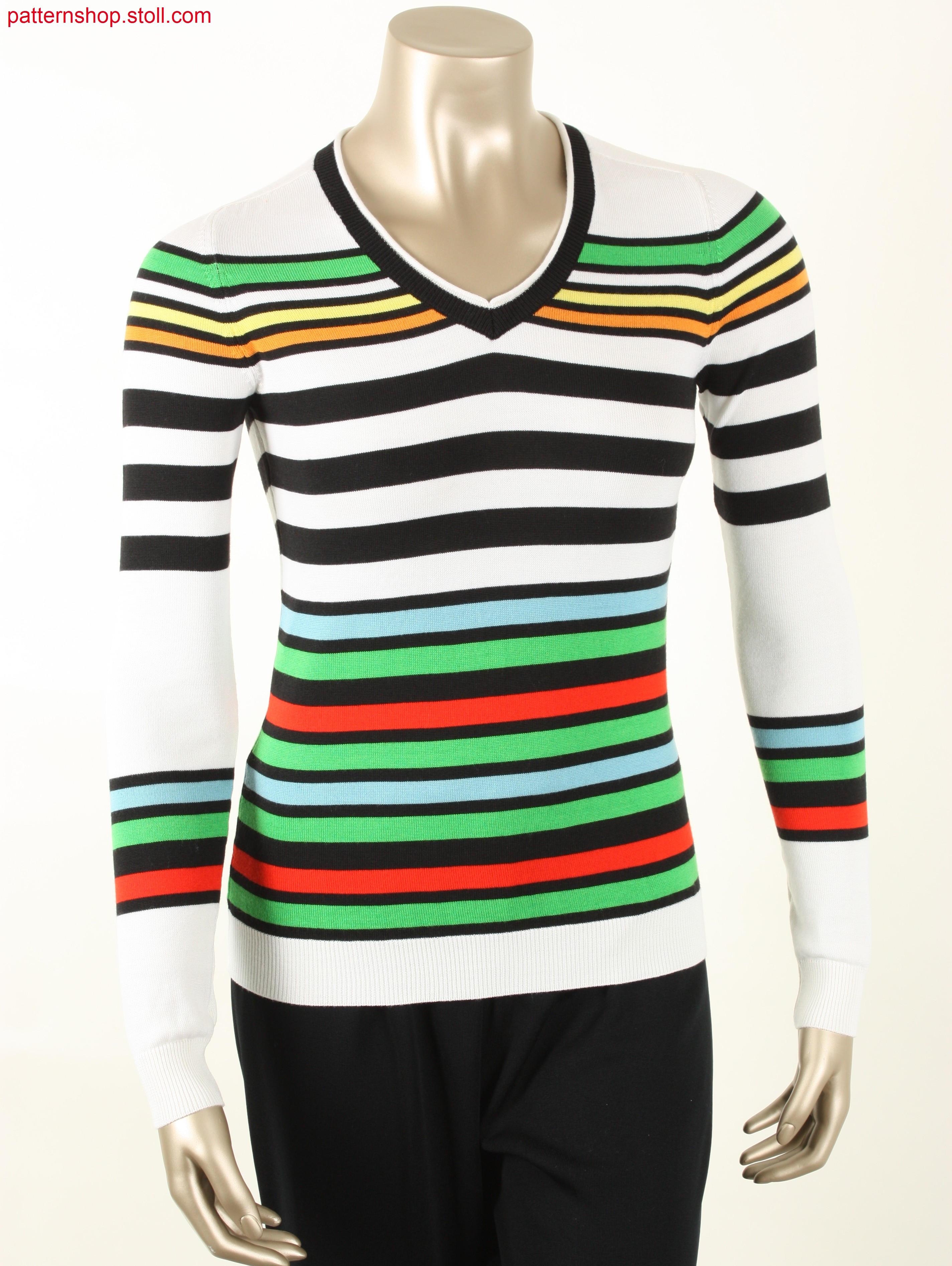 Striped Fully Fashion jersey Pullover / Geringelter Fully Fashion Rechts-Links Pullover