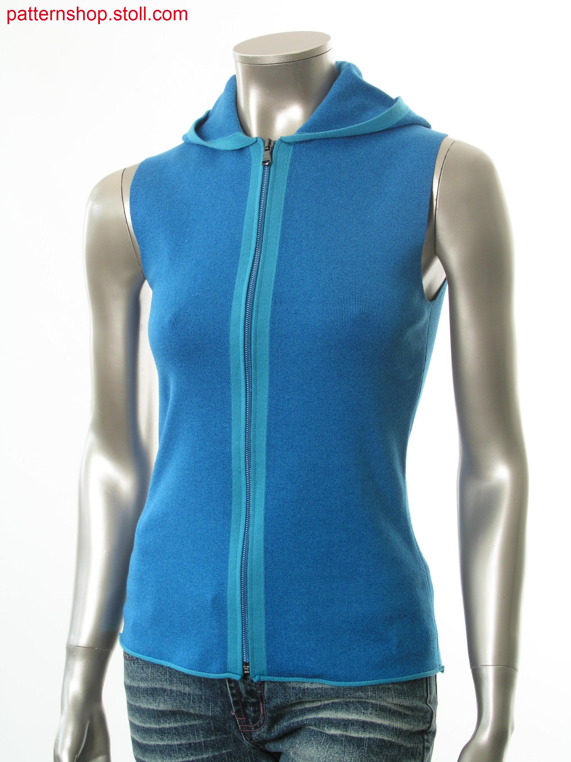 Fully Fashion hooded waistcoat with french shoulder / Fully Fashion Kapuzenweste mit franz