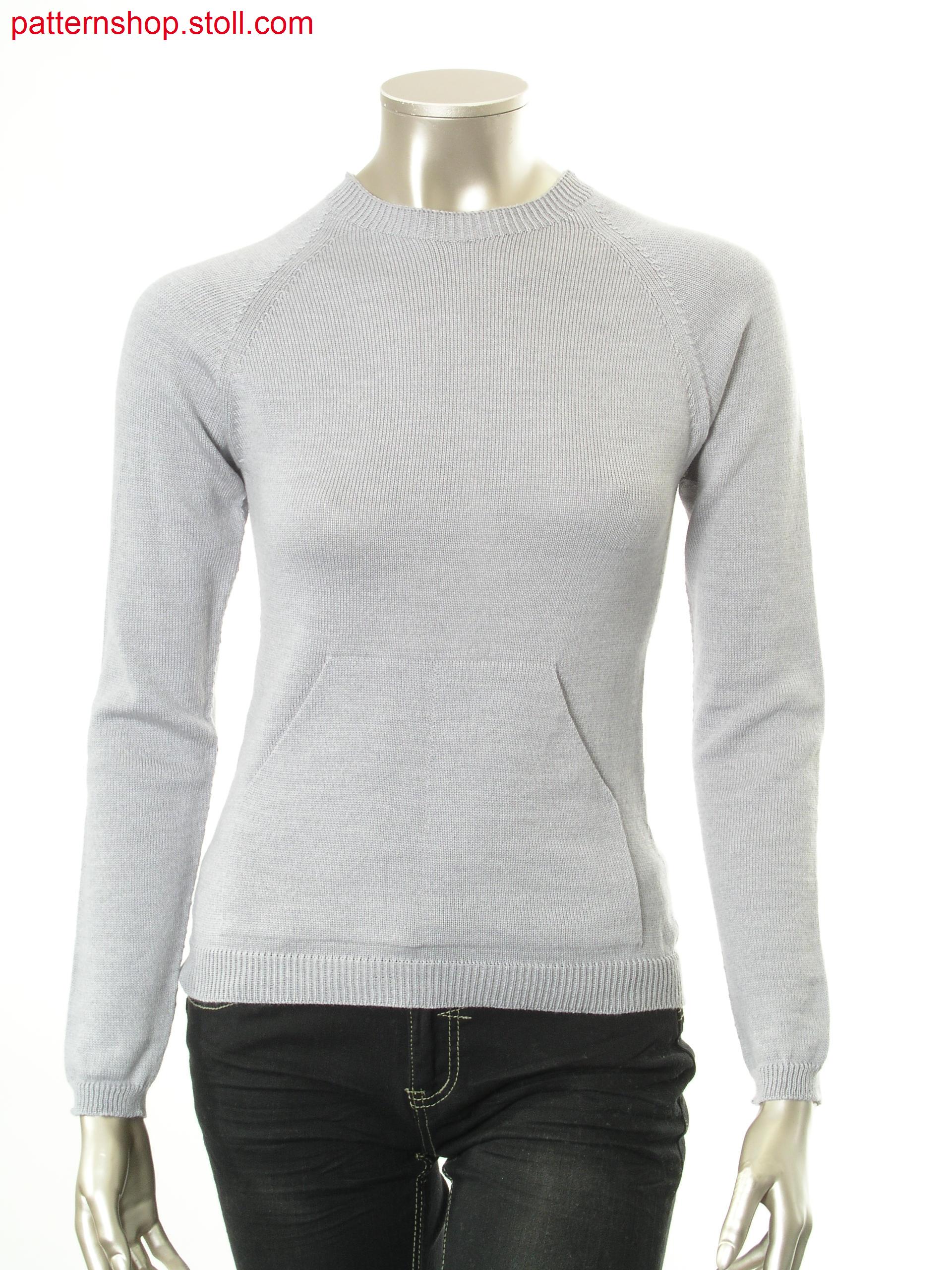 Raglan pullover with split patch kangaroo pocket / Raglanpullover mit aufgesetzter, geteilter K