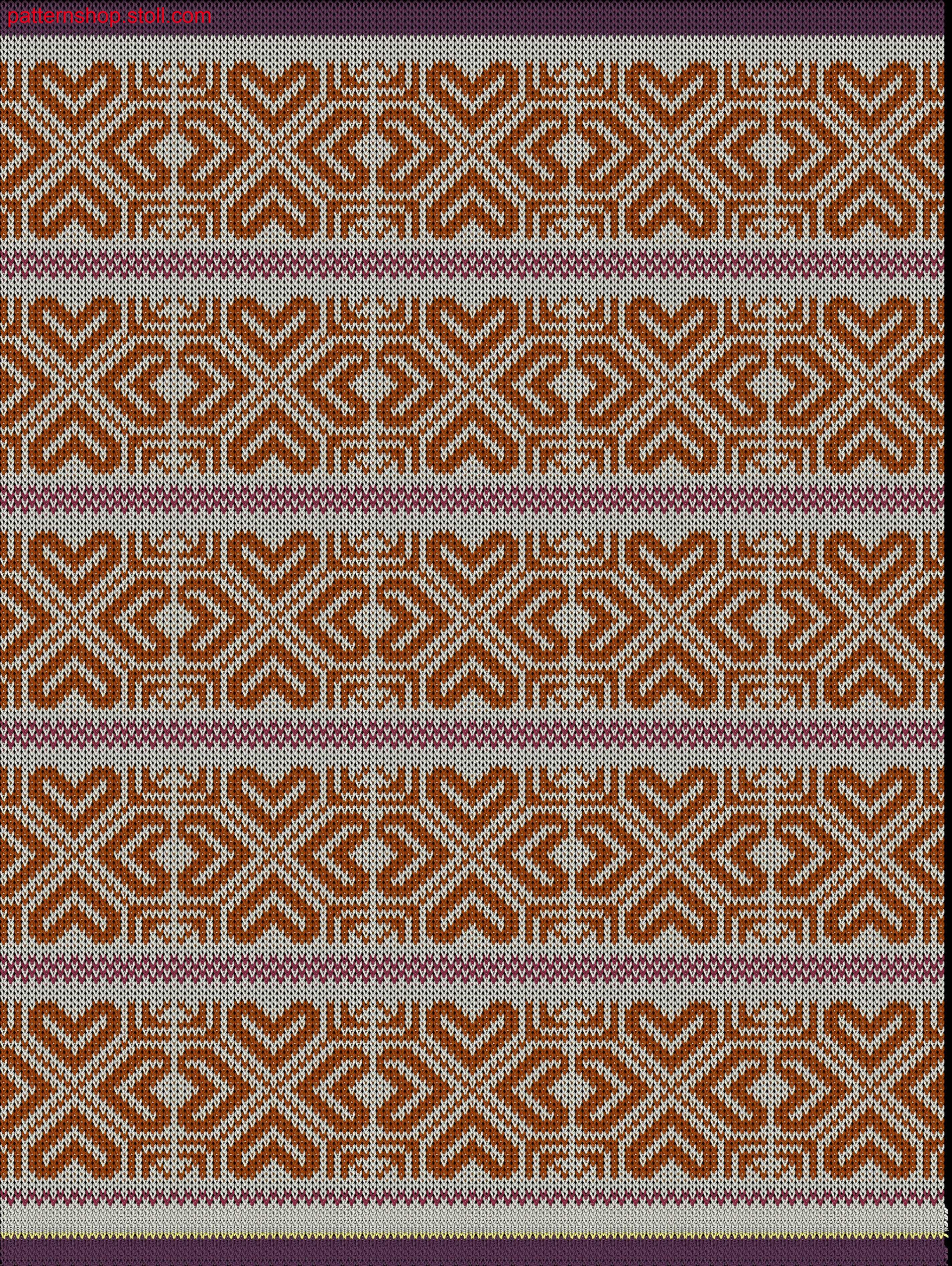 Swatch with 2-colour float jacquard / Musterabschnitt mit2-farbigem Jacquard mit Flottr