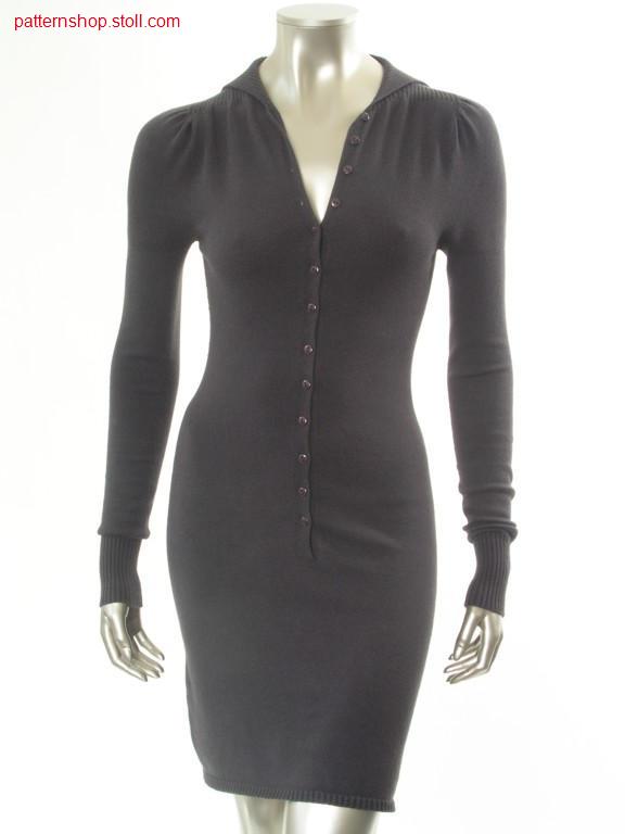 Fitted jersey dress with inserted puffed sleeves / Tailliertes Rechts-Links Kleid mit eingesetzten Puff