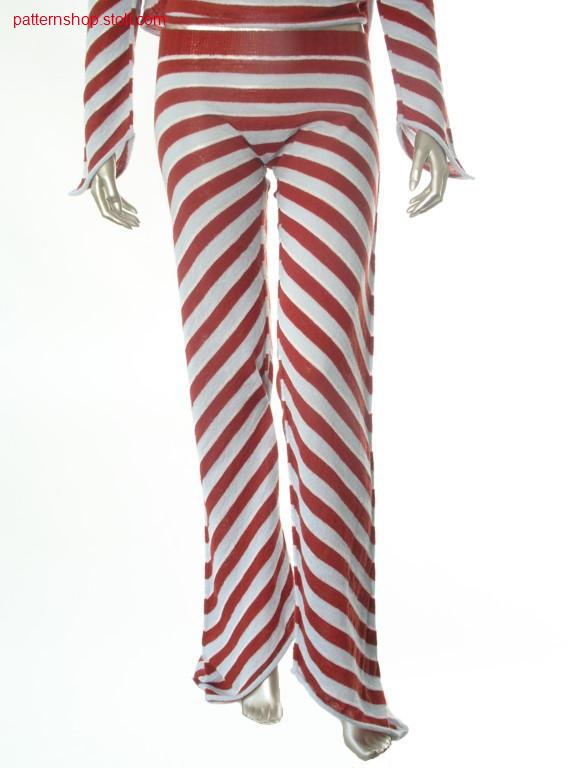Ringed trapeze-shaped jersey trousers / Geringelte trapezf