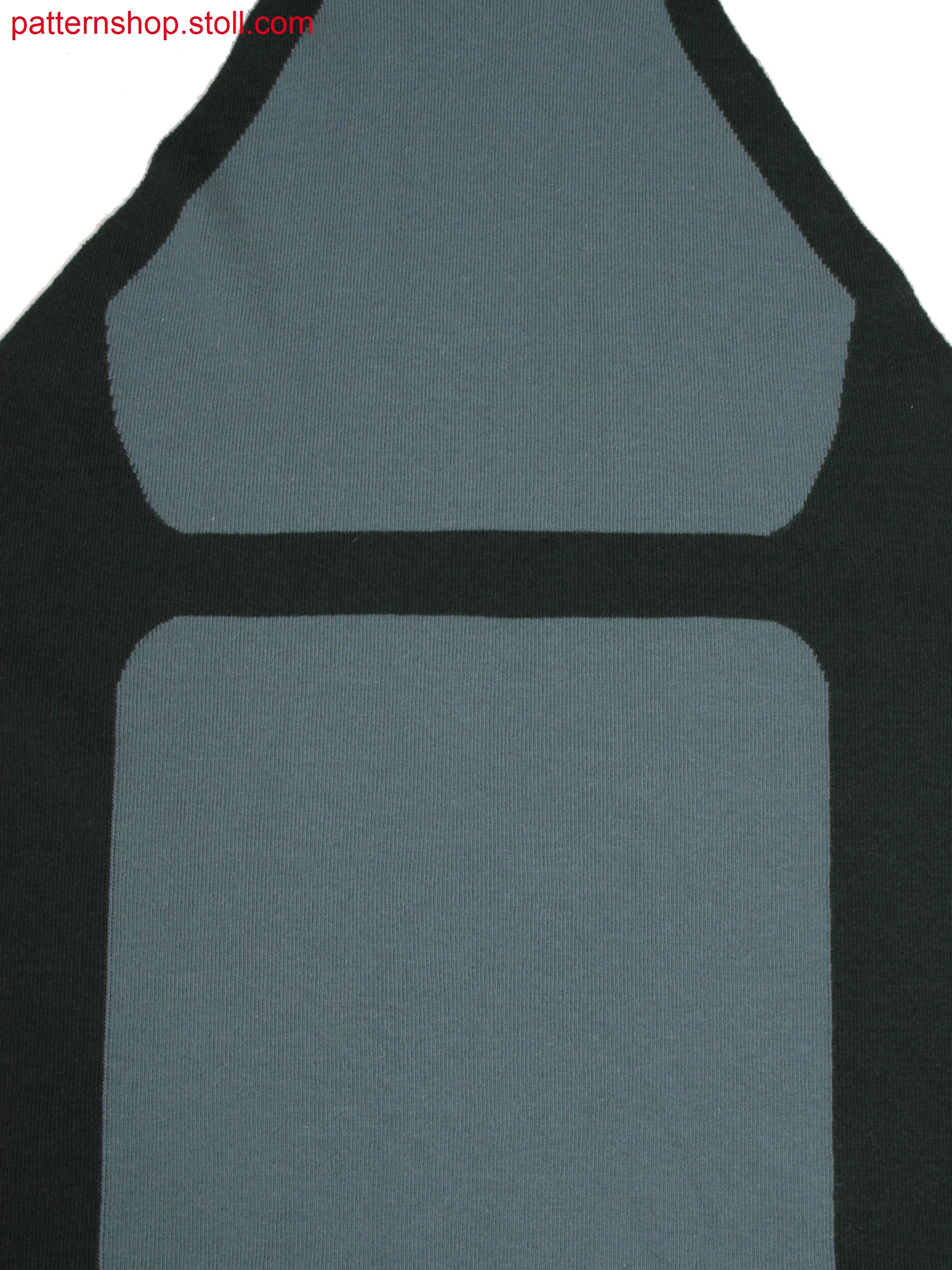 Swatch of front part in 1x1 rib and jersey