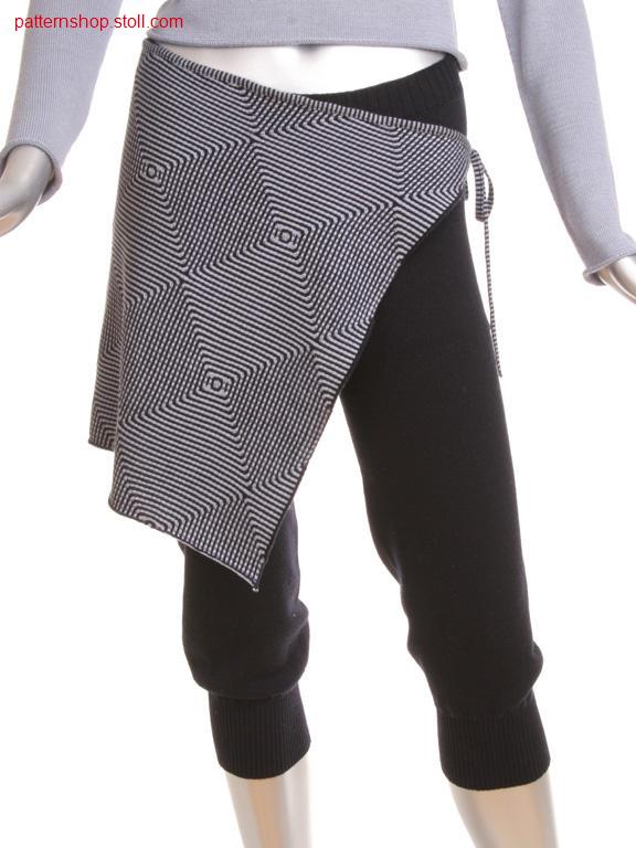 Fully fashion sarong skirt with 2-colour float jacquard / Fully Fashion Sarong-Rock mit 2-farbigem Flottjacquard