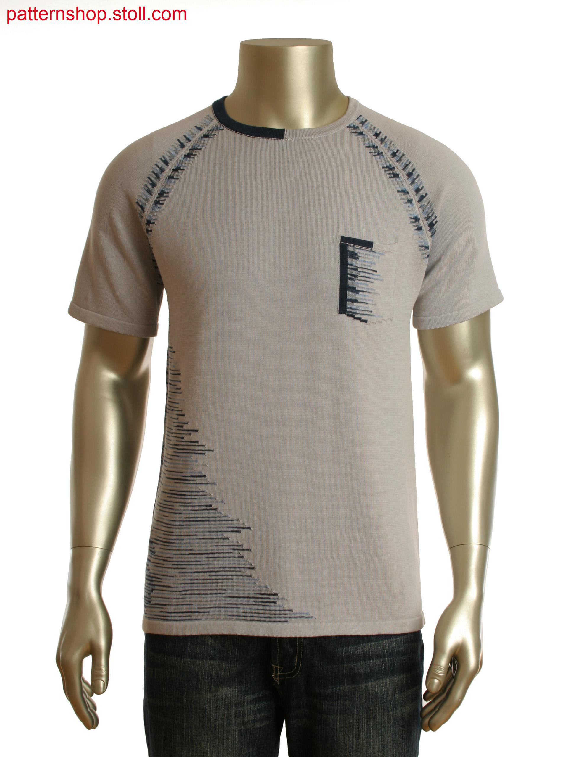 Fully Fashion intarsia T-shirt with integrated pocket