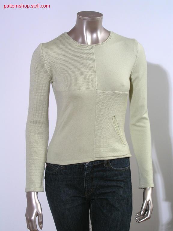 Fitted FF pullover with diagonal inset pocket / Taillierter FF Pullover mit angestrickter schr