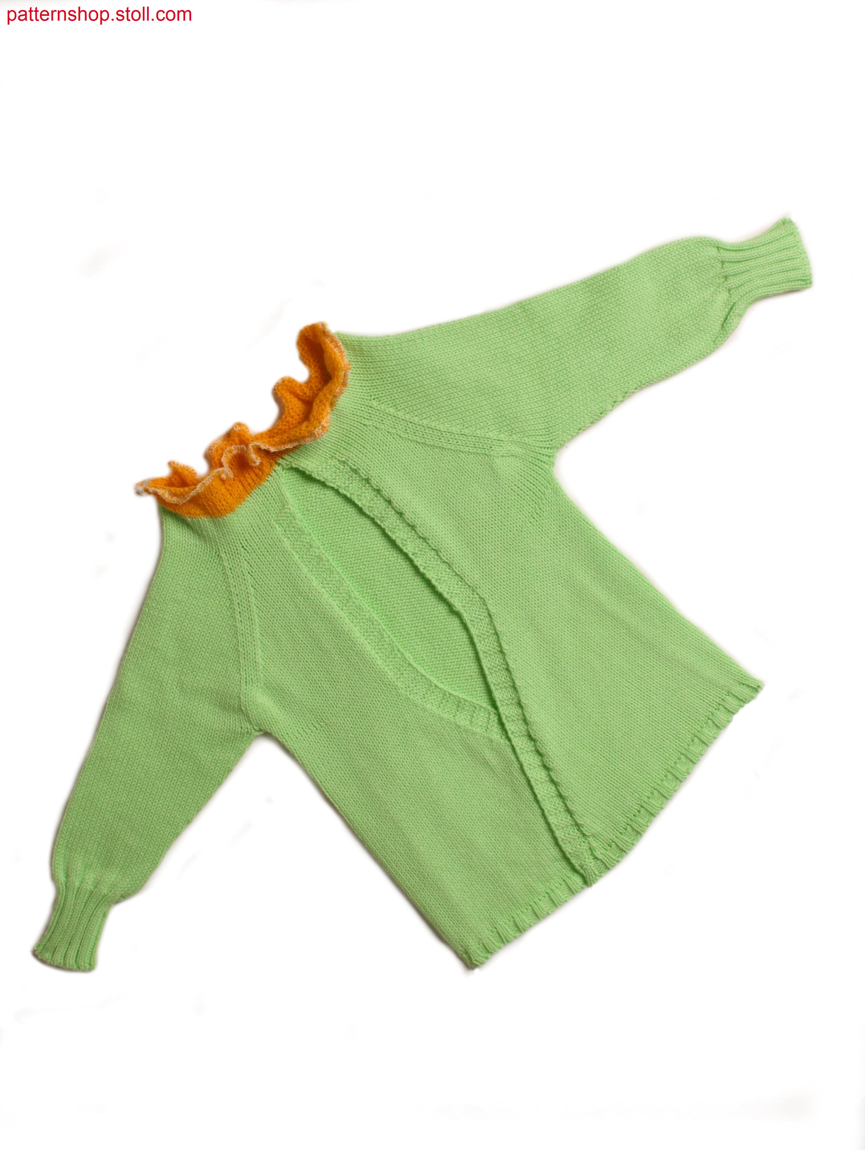 Jersey baby-wrap-around cardigan / Rechts-Links Baby-Wickelstrickj