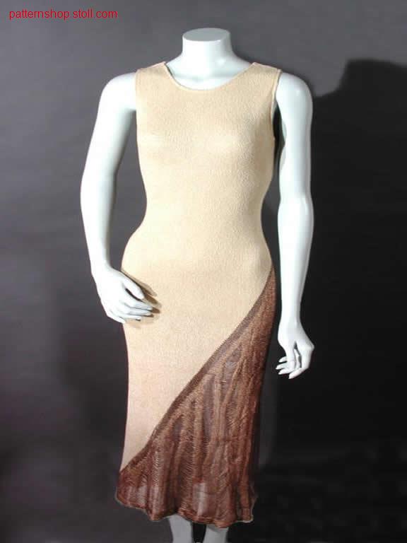 Jersey intarsia dress front part with 3-layers / Rechts-Links Intarsia Kleidvorderteil mit 3-Lagen