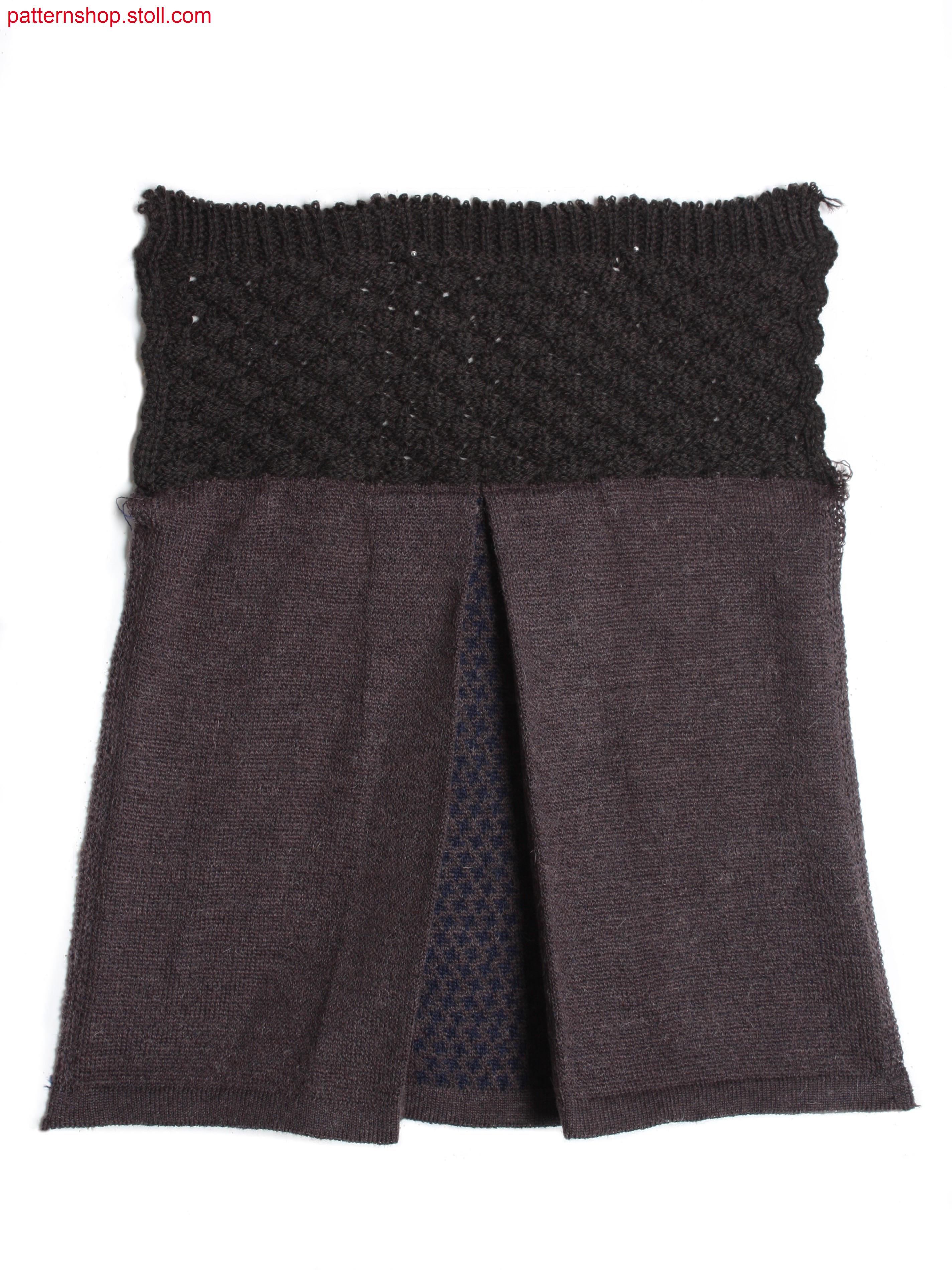 Swatch with intarsia hound's-tooth float jacquard / Musterausschnitt mit Intarsia Hahnentritt Flottjacquard