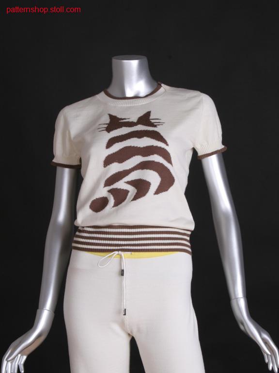 Fitted FF-intarsia short-sleeved pullover / Taillierter FF-Intarsia Kurzarmpullover