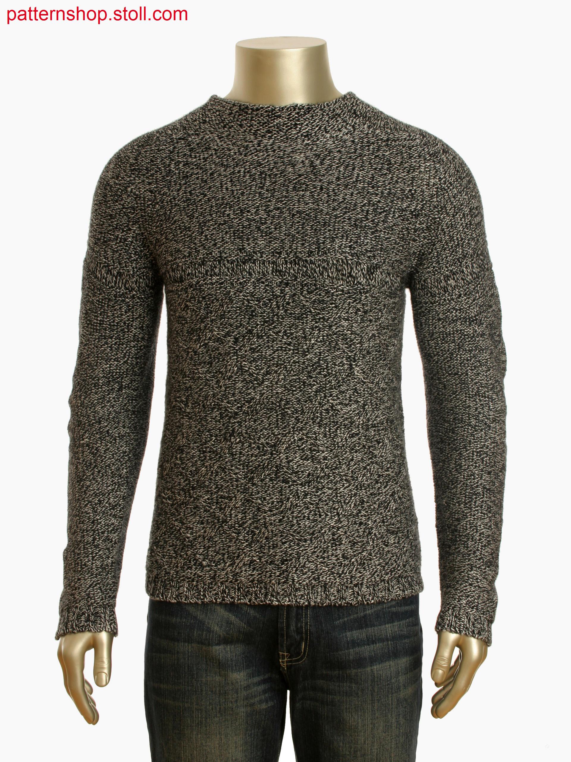 Stoll-knit and wear&reg Pullover with structure in gore technique and cast off detail
