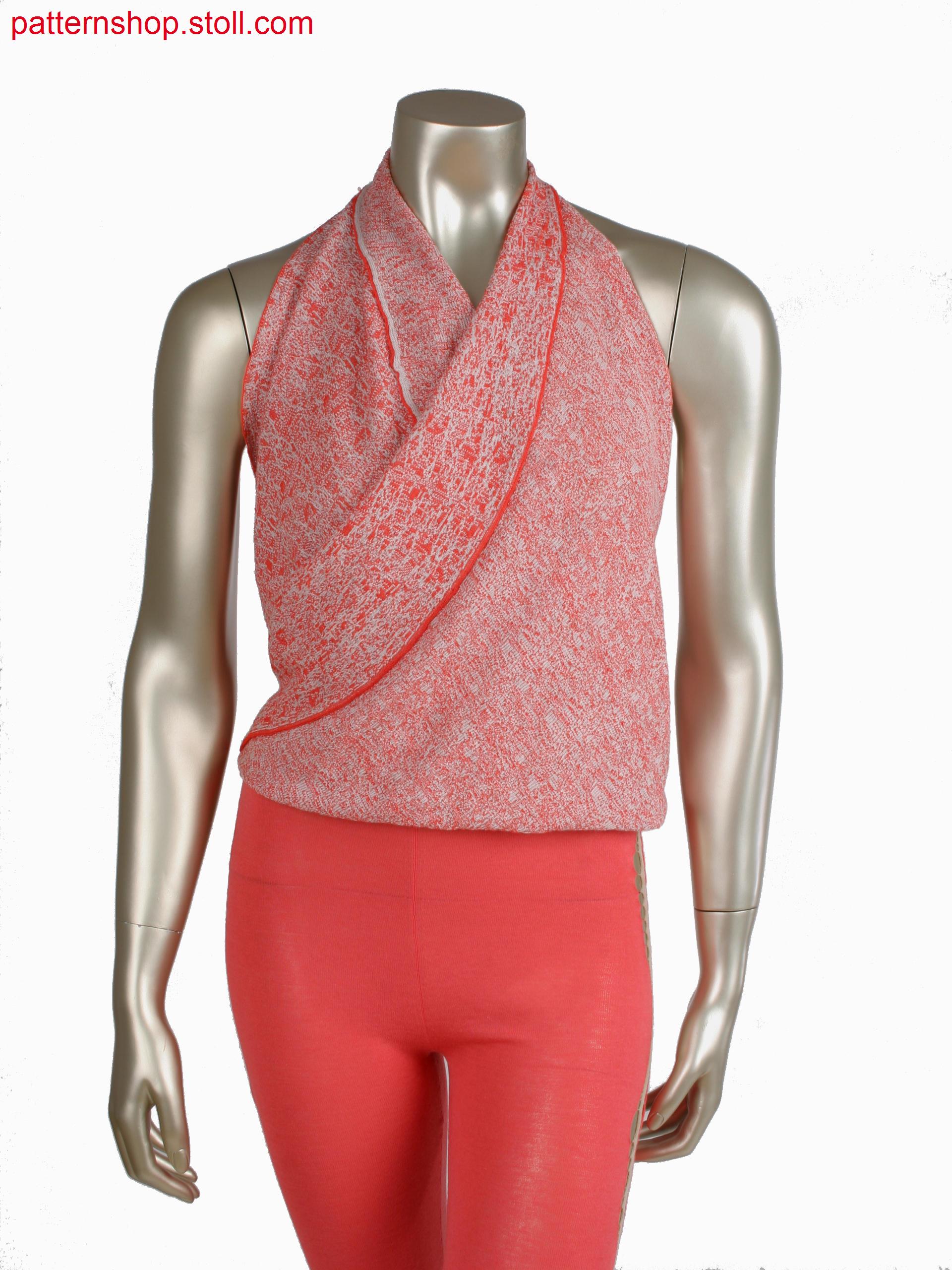 wrap-over in square shape, 2 colour transfer structure