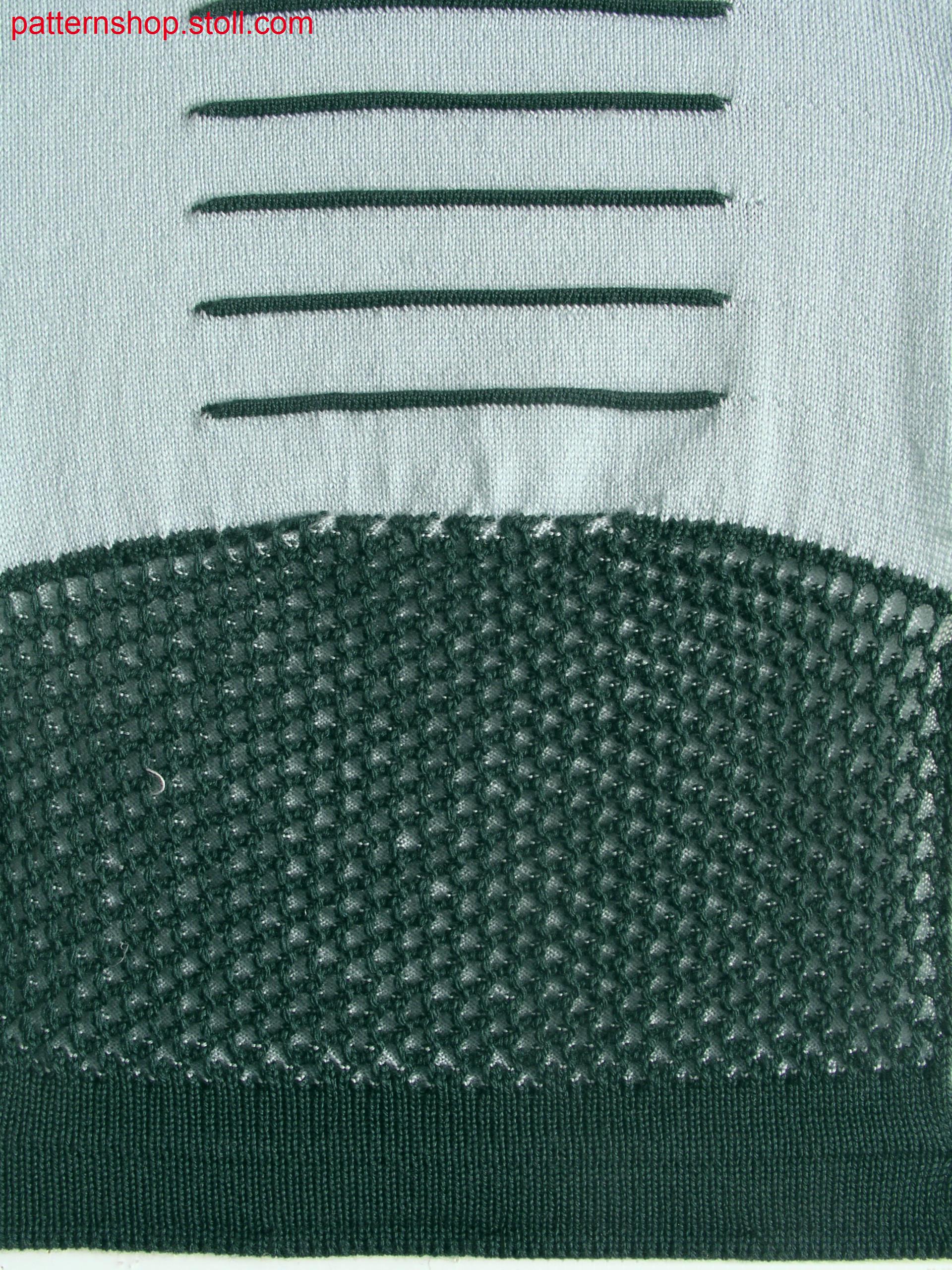 Swatch with transfer structure on jersey base / Musterteilmit Umh