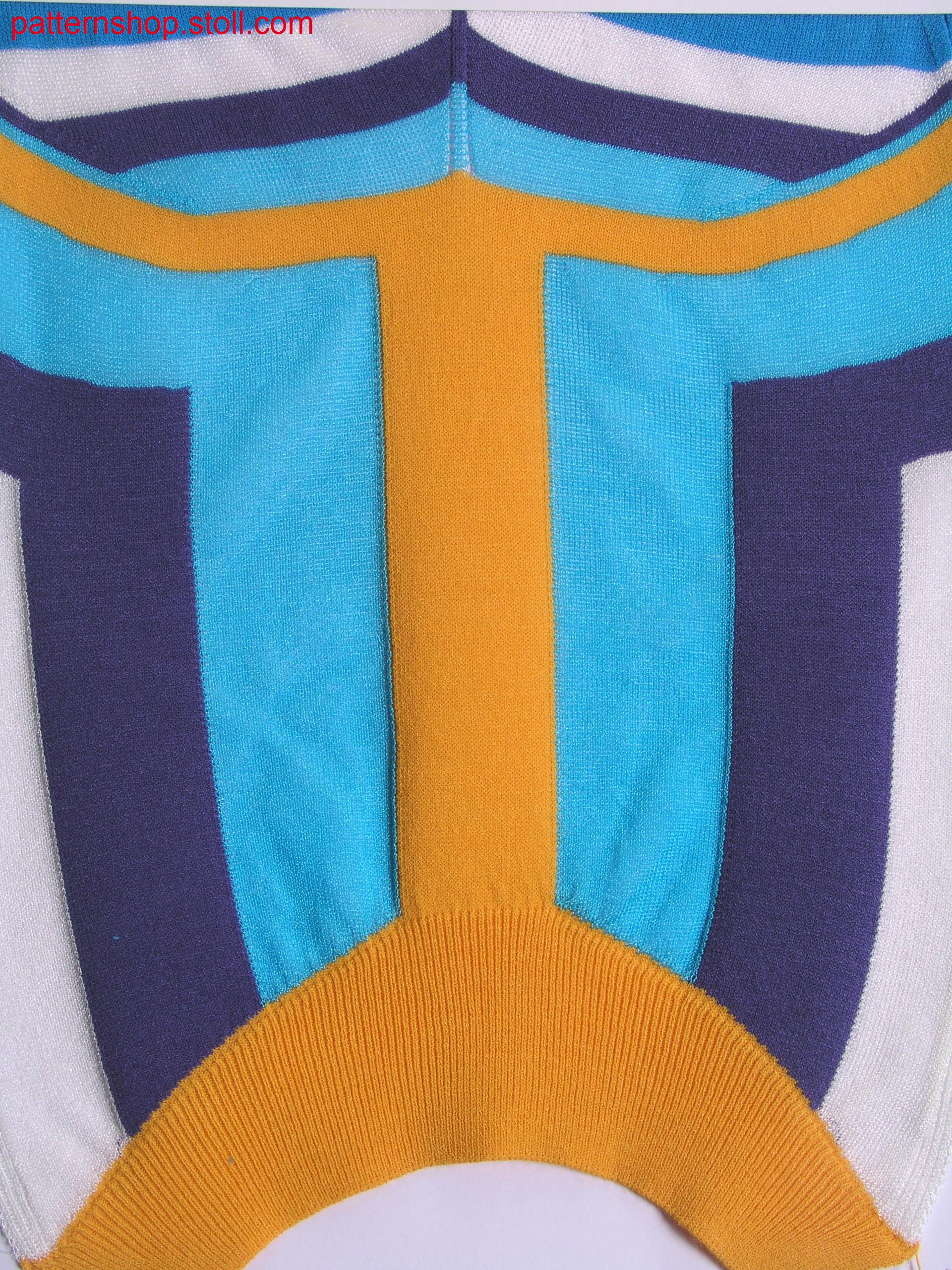 Striped intarsia swatch with gore technique / Gestreifter Intarsia-Muster mit Spickeltechnik