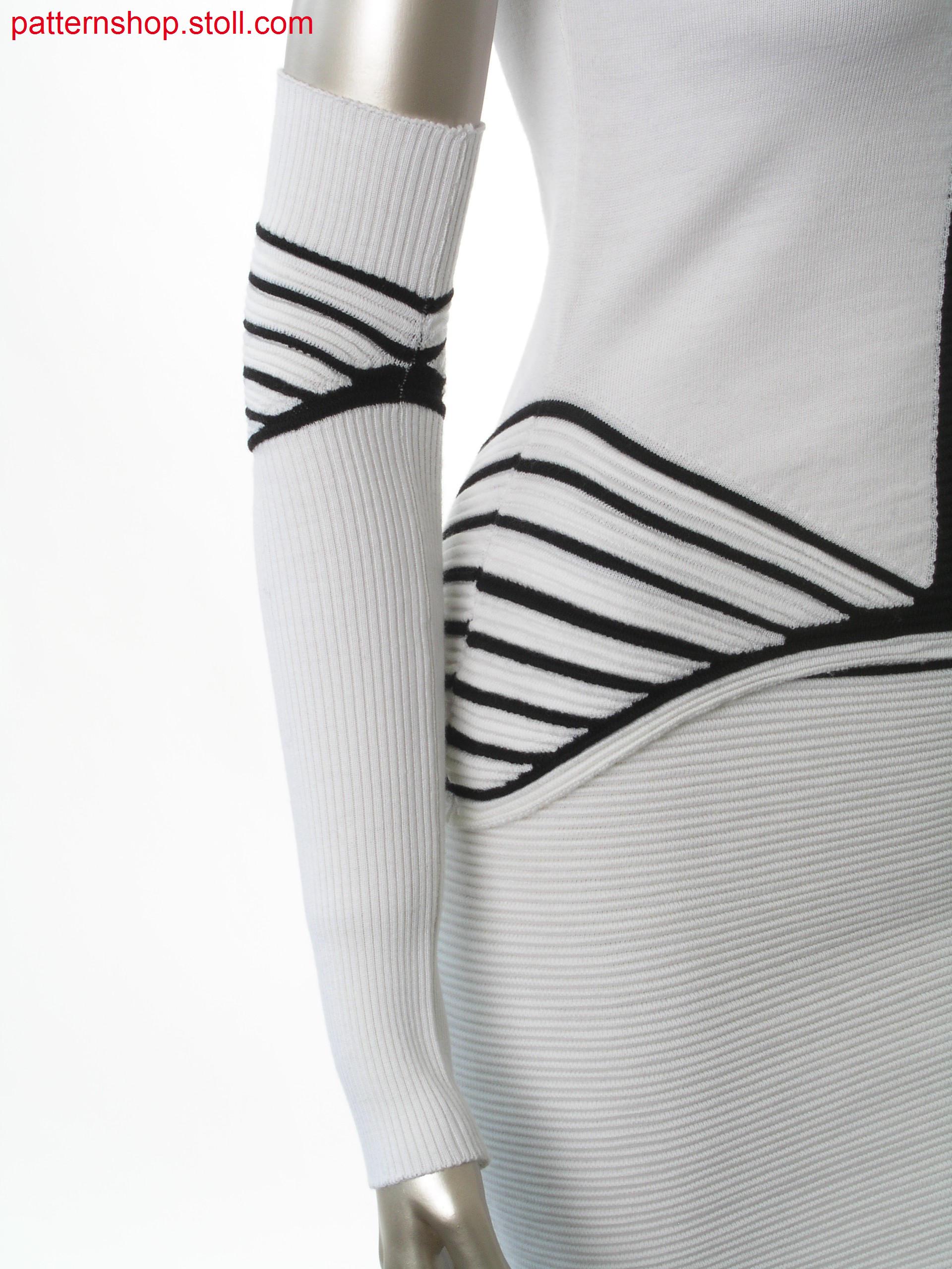 Arm warmer with ribs, gored and ringed waves / Armstulpe mitRippen, gespickelten und geringelten Wellen