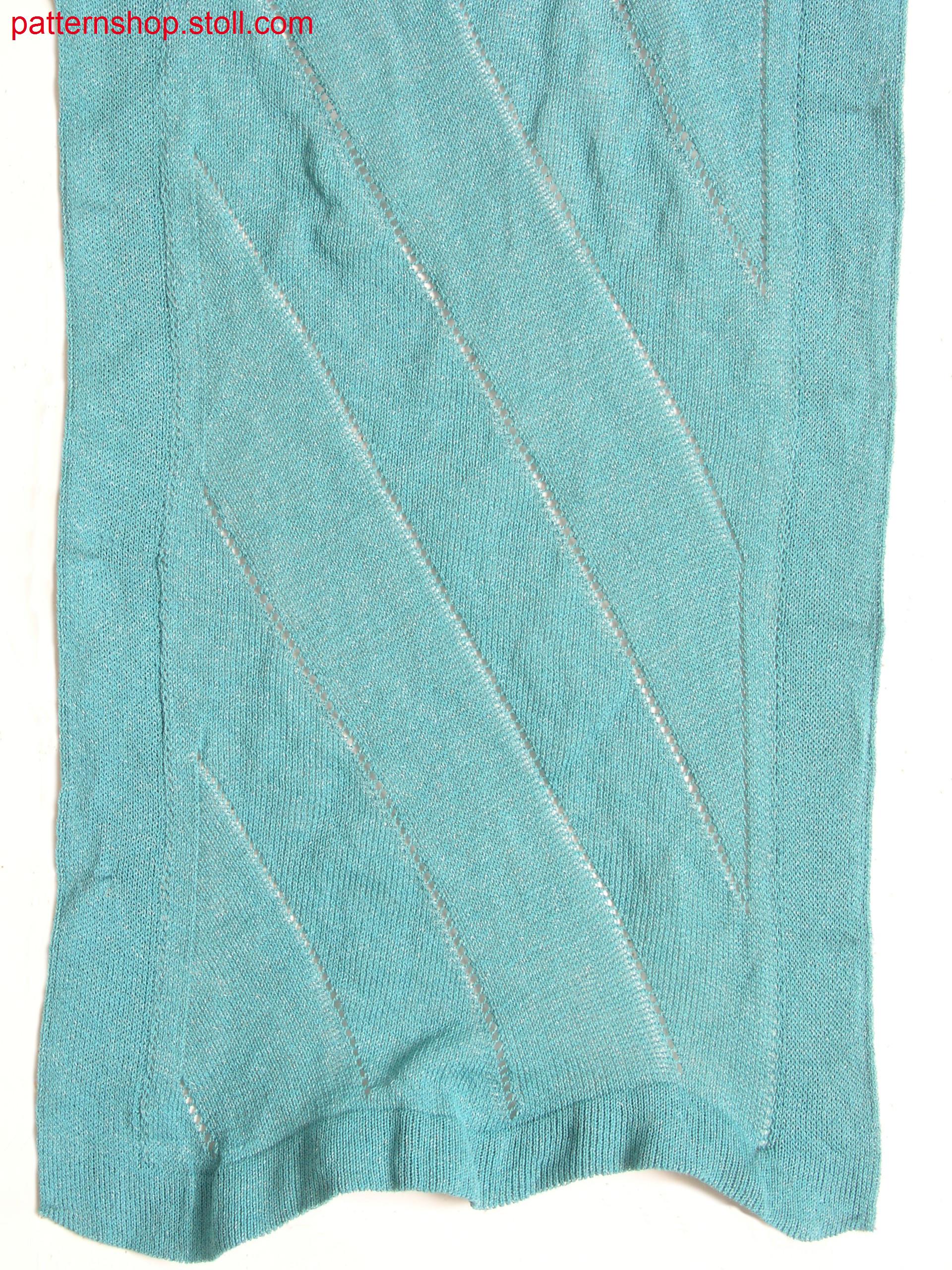 Swatch with pointelle structure and tubular edges / Musterausschnitt mit Petinetstruktur und Schlauchkanten