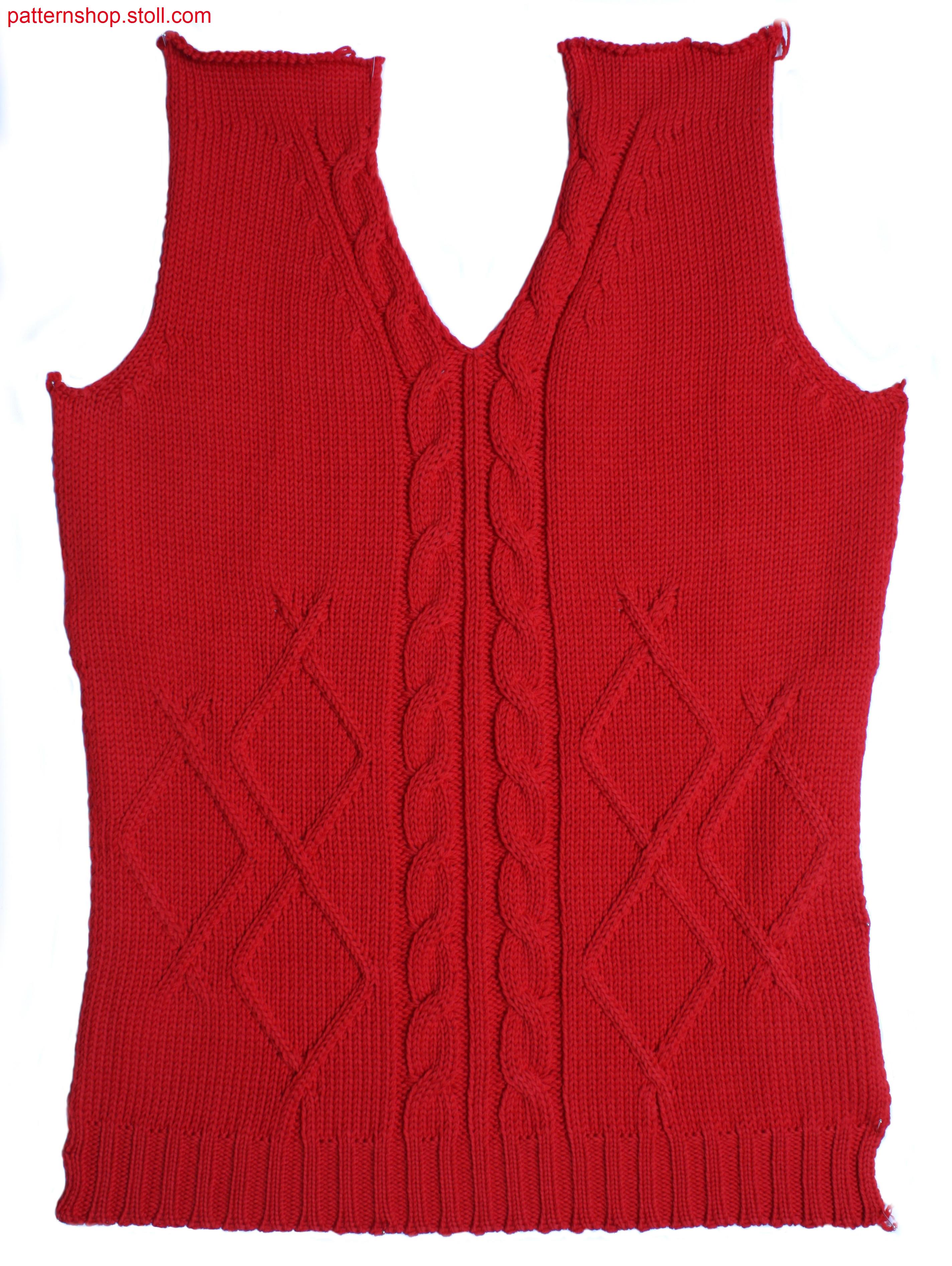 Fully Fashion front in 1x1 technique with 2x3 cables / Fully Fashion Vorderteil in 1x1 Technik mit 2x3 Z