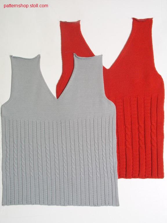 FF-front with 2x2 cables and rib structure / FF-Vorderteil mit 2x2 Z